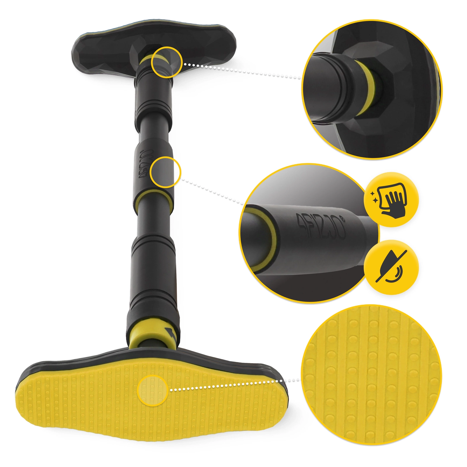 4Fizjo ULTRA Adjustable Doorway Pull-Up Bar 66-100 cm, Black/Yellow