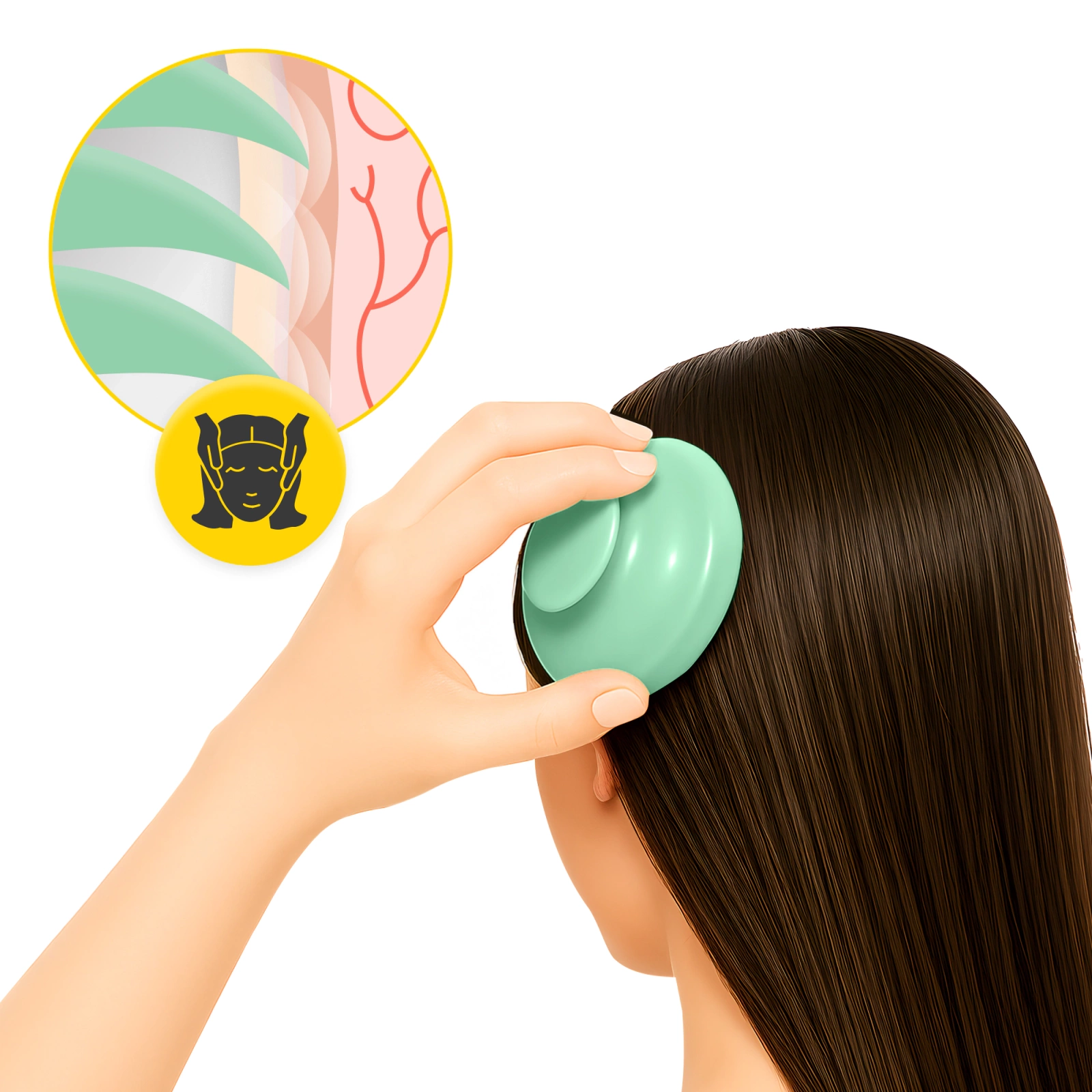 4FIZJO Silicone Scalp Massager Shampoo Brush, Green