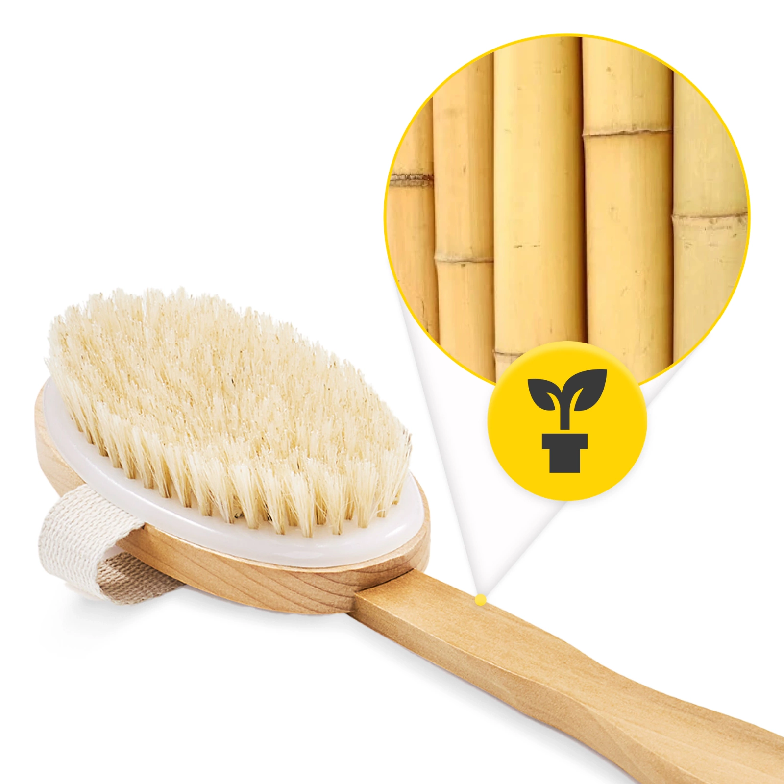 4Fizjo 602 2-in-1 Body Massage and Bath Brush with Detachable Handle