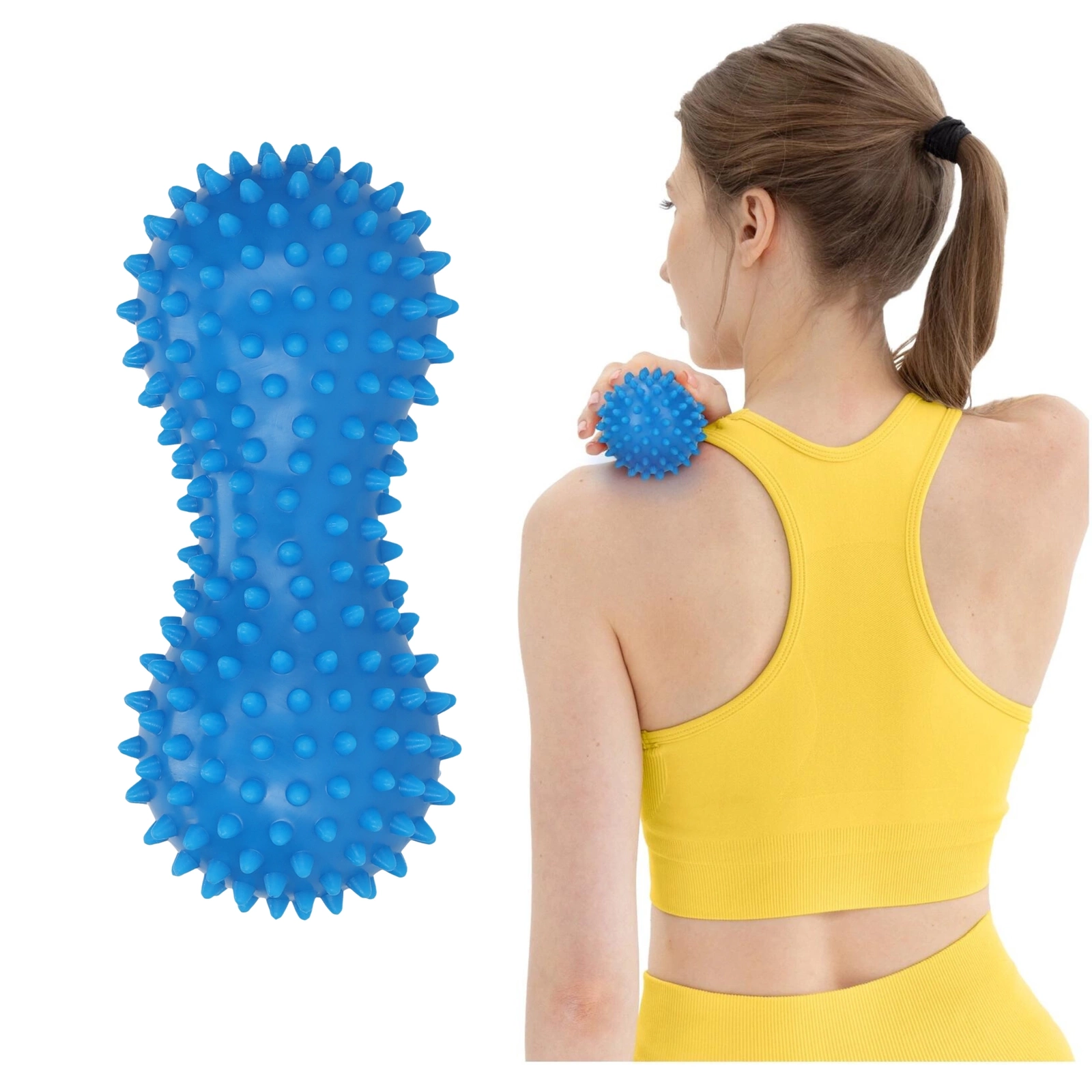 4Fizjo Double Spiky Massage Ball, Blue