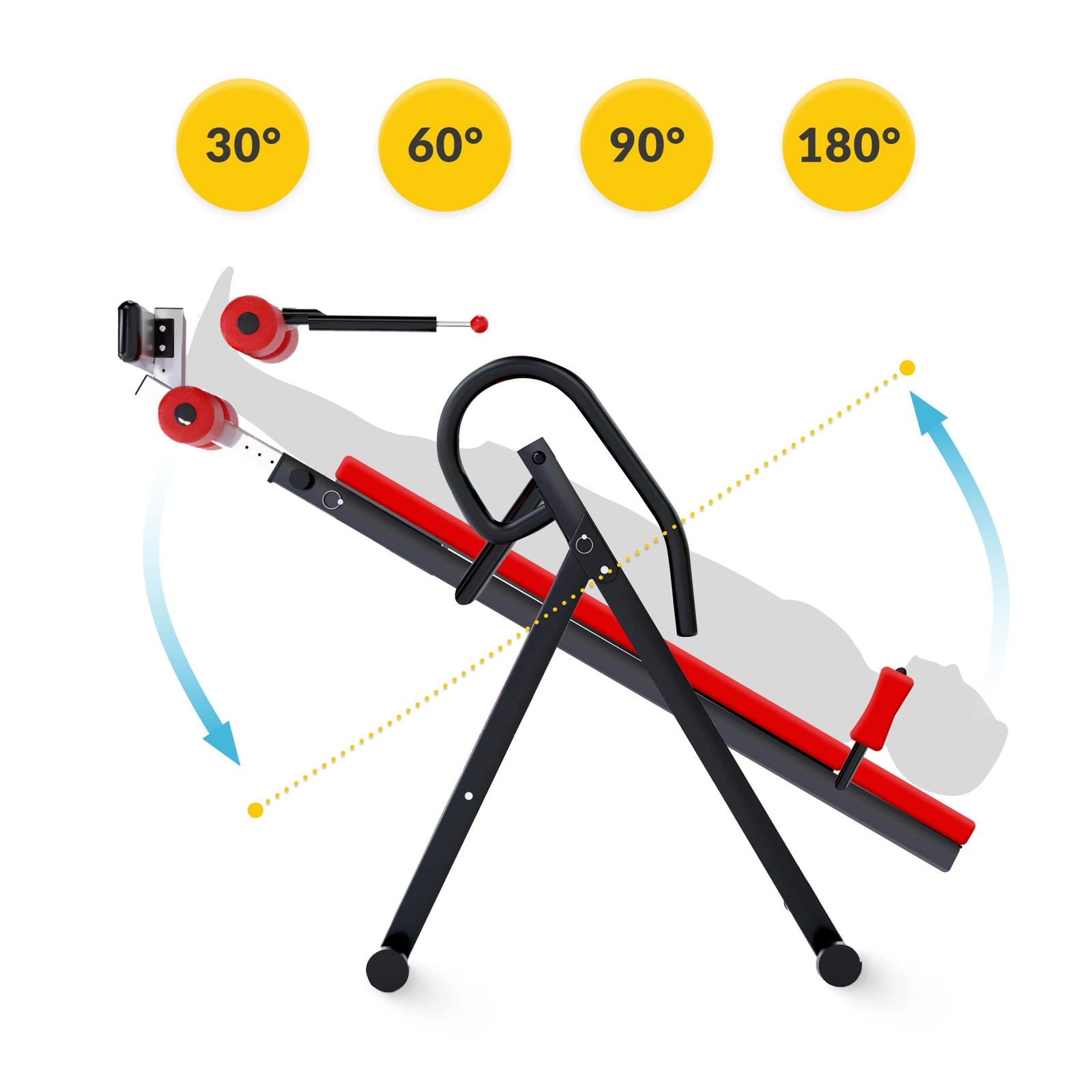 4Fizjo 1334 Inversion Table, Red/Black