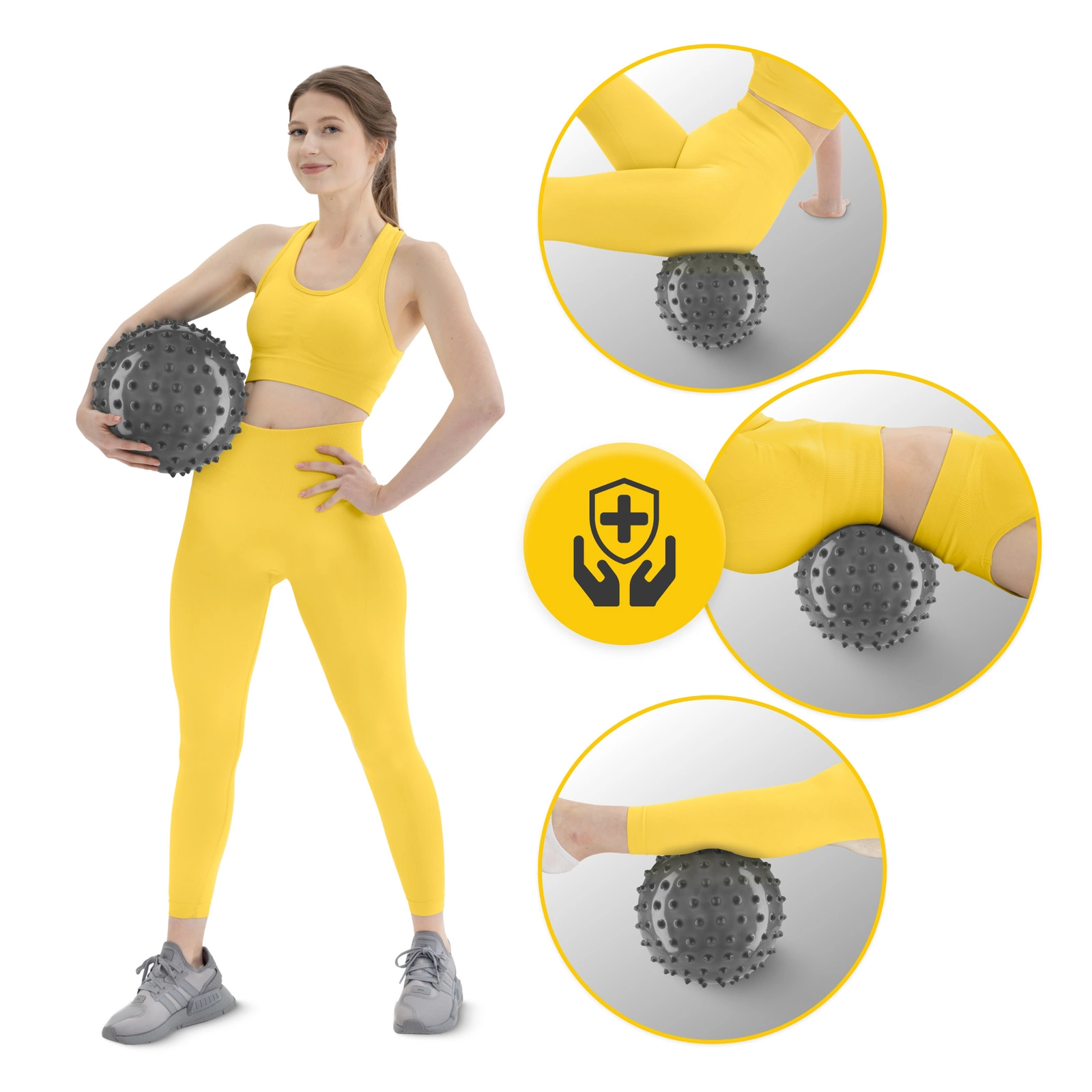 4Fizjo 1530 Spiked Rehabilitation Ball, 20 cm, Grey