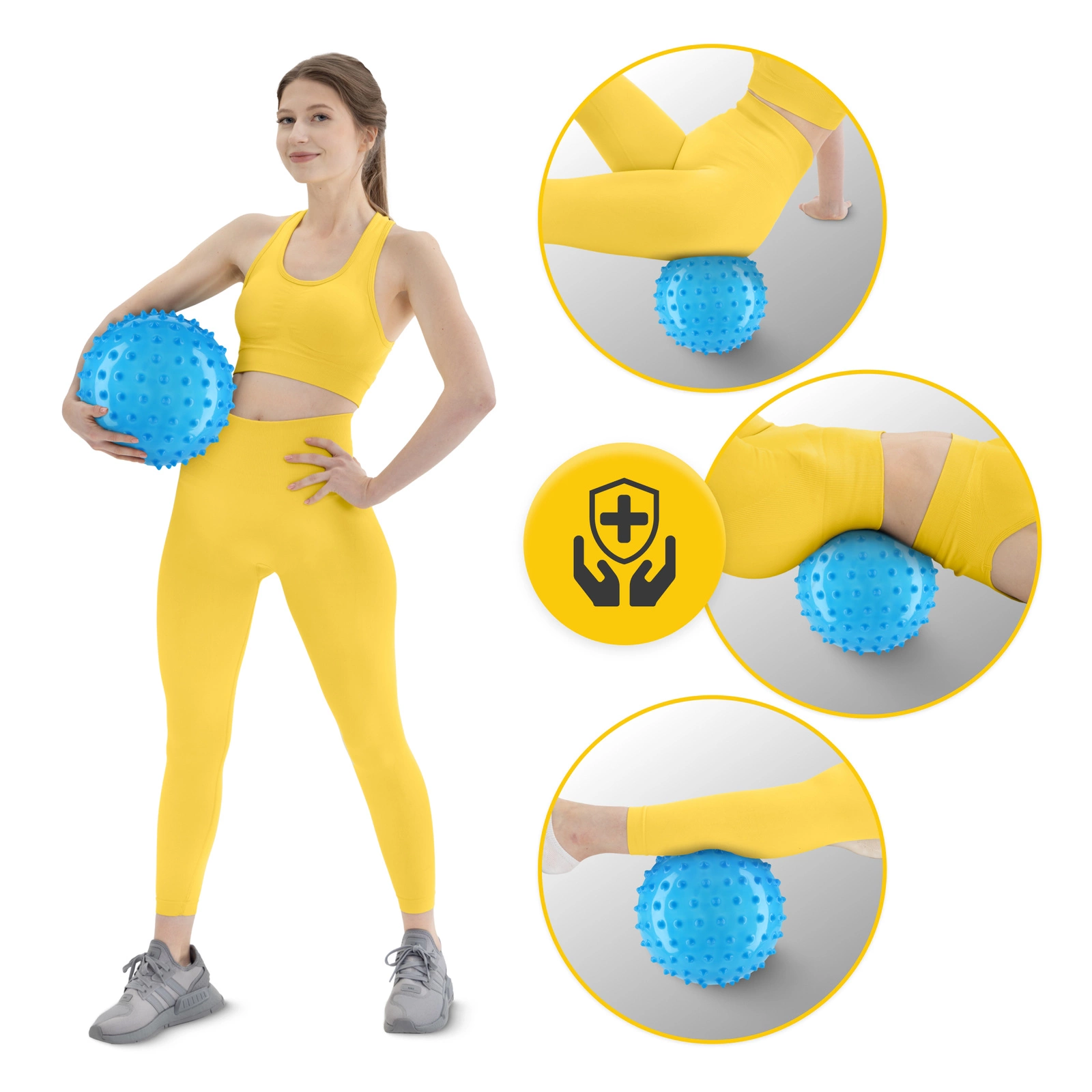 4Fizjo 1532 Sensory Rehabilitation Ball with Spikes, 20 cm, Blue