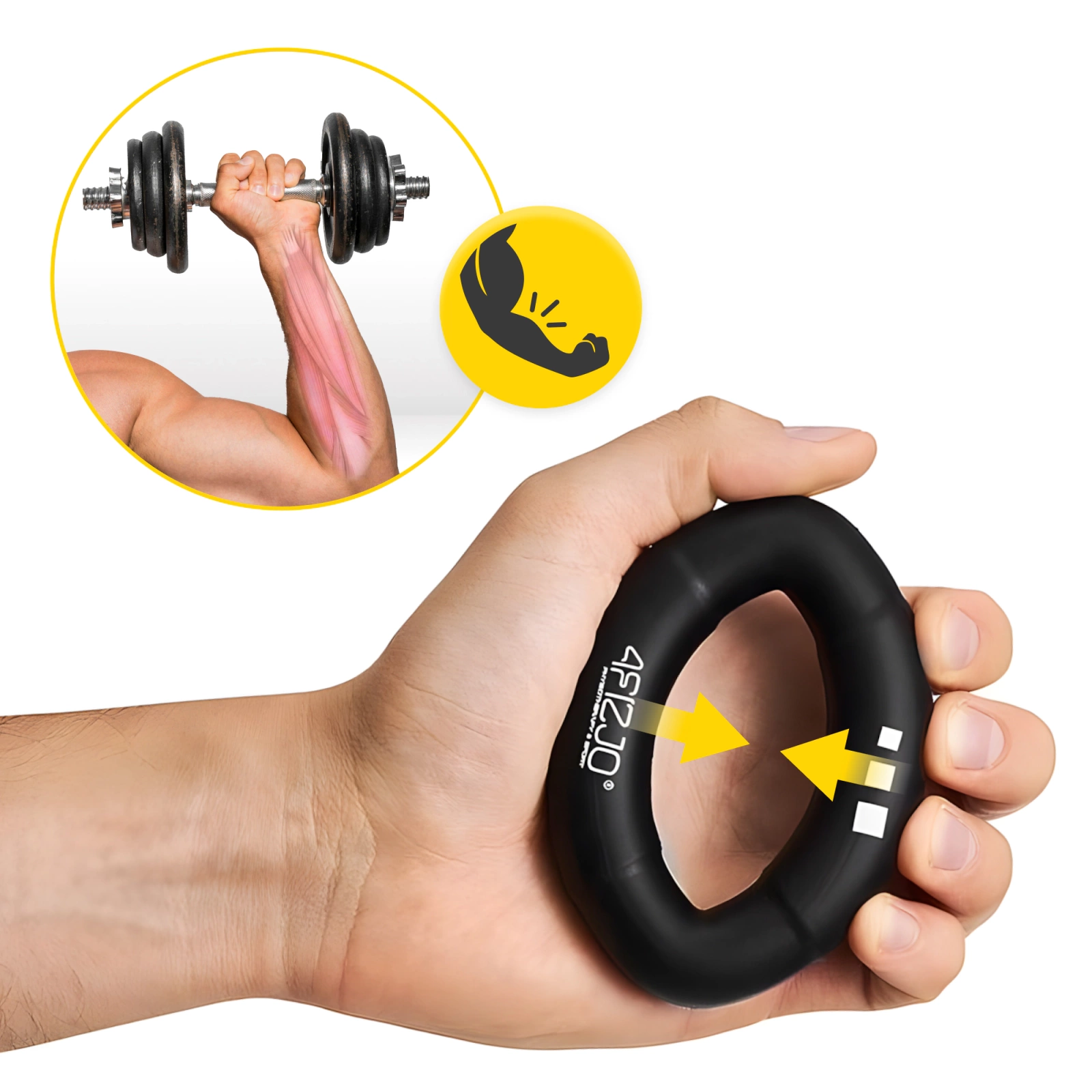 4Fizjo 382 Silicone Hand Grip Strengthener, 27 kg, Black