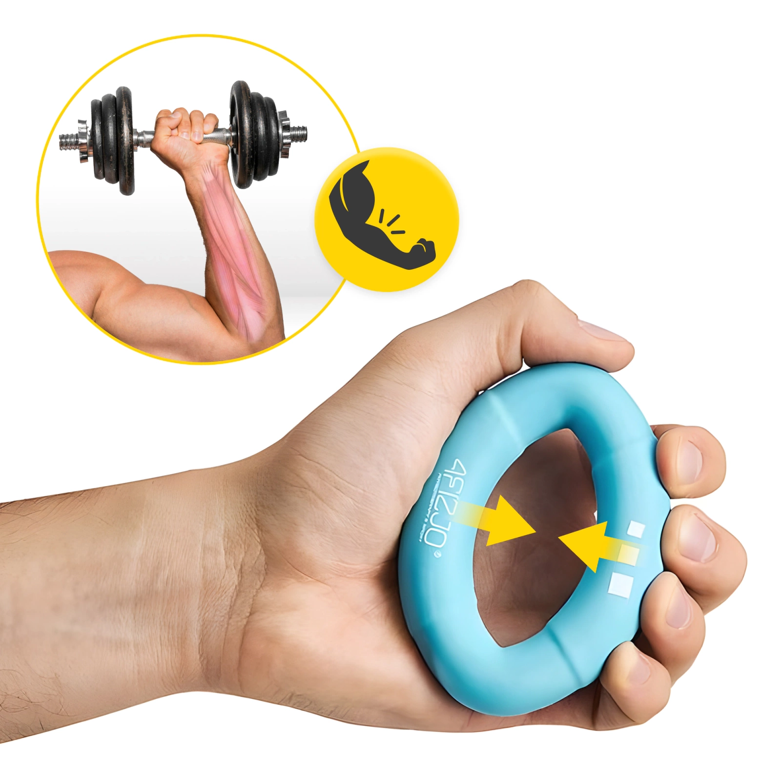 4Fizjo 380 Silicone Hand Grip Strengthener, 22 kg, Blue