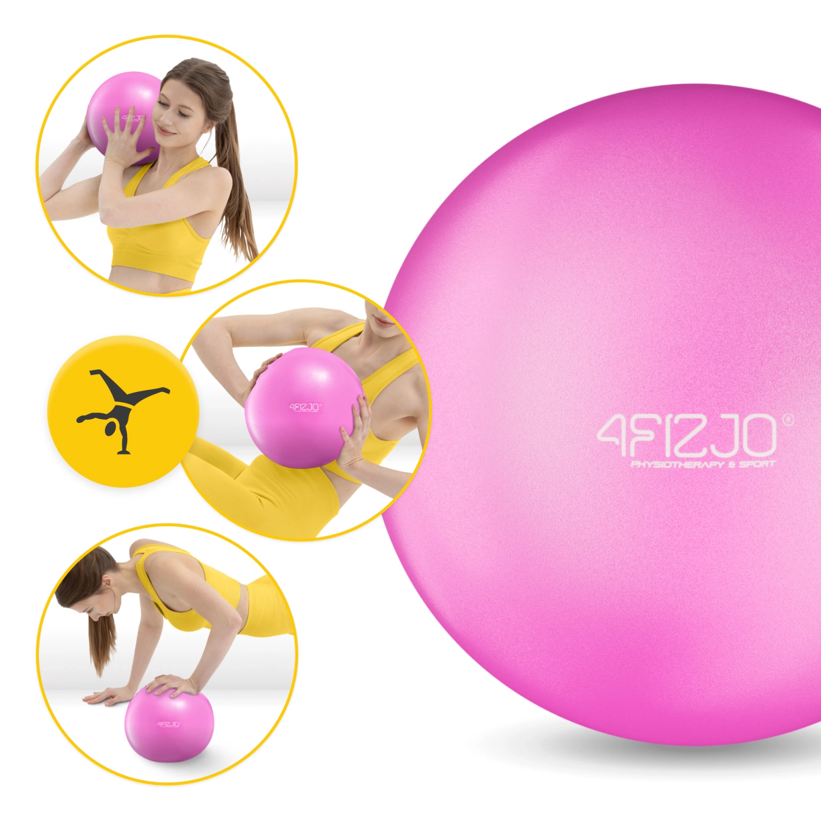 4Fizjo Pilates and Rehabilitation Ball 22 cm, Pink