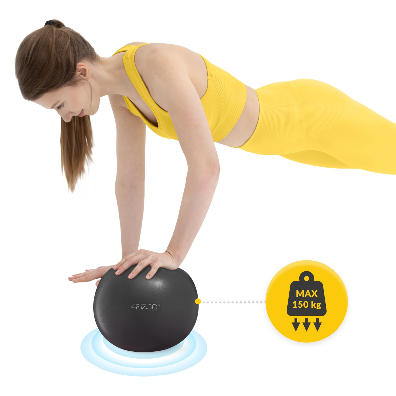 4Fizjo 232 Pilates and Rehabilitation Ball, 22 cm, Black