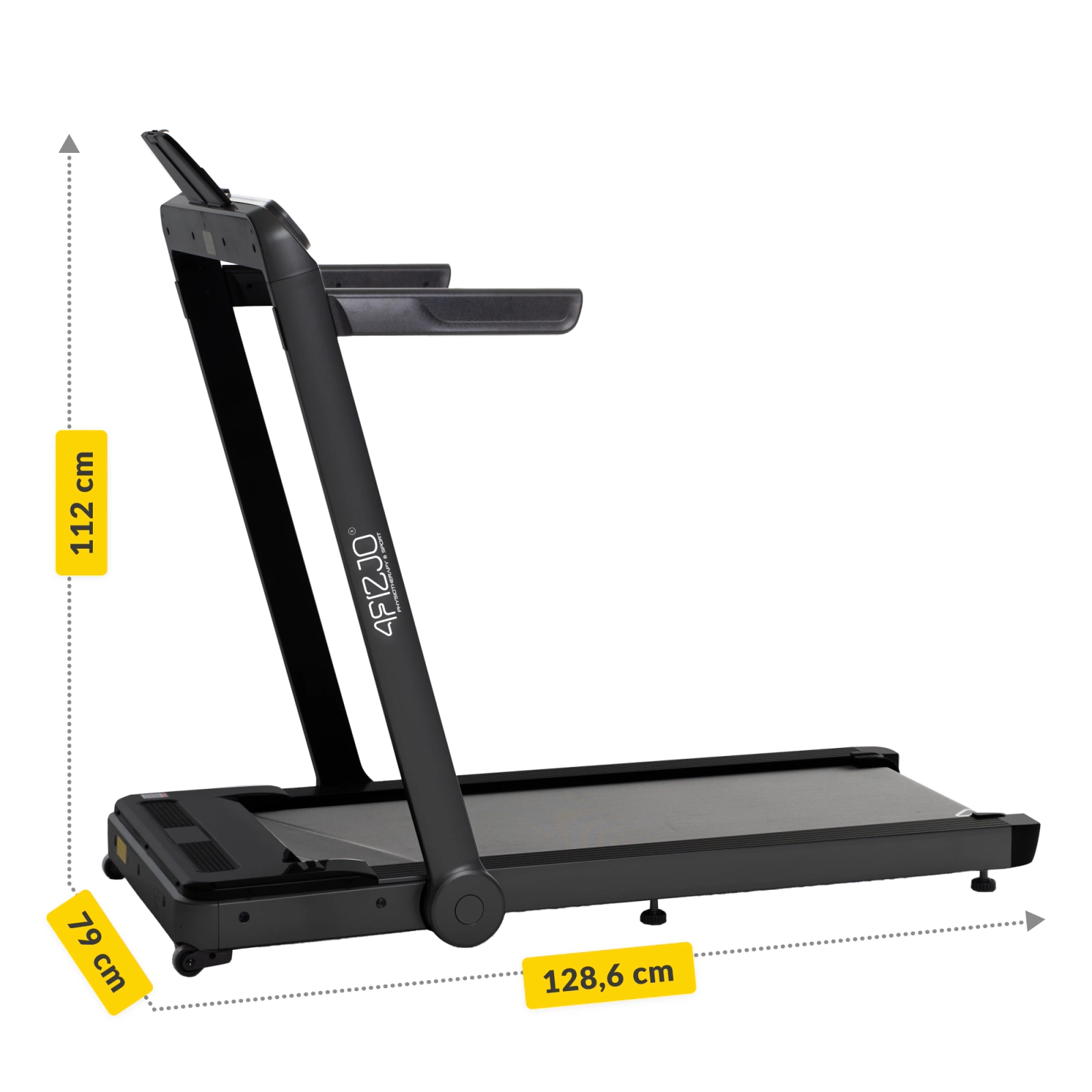 4Fizjo TM PURE Folding Treadmill for Home / Under Desk, Black