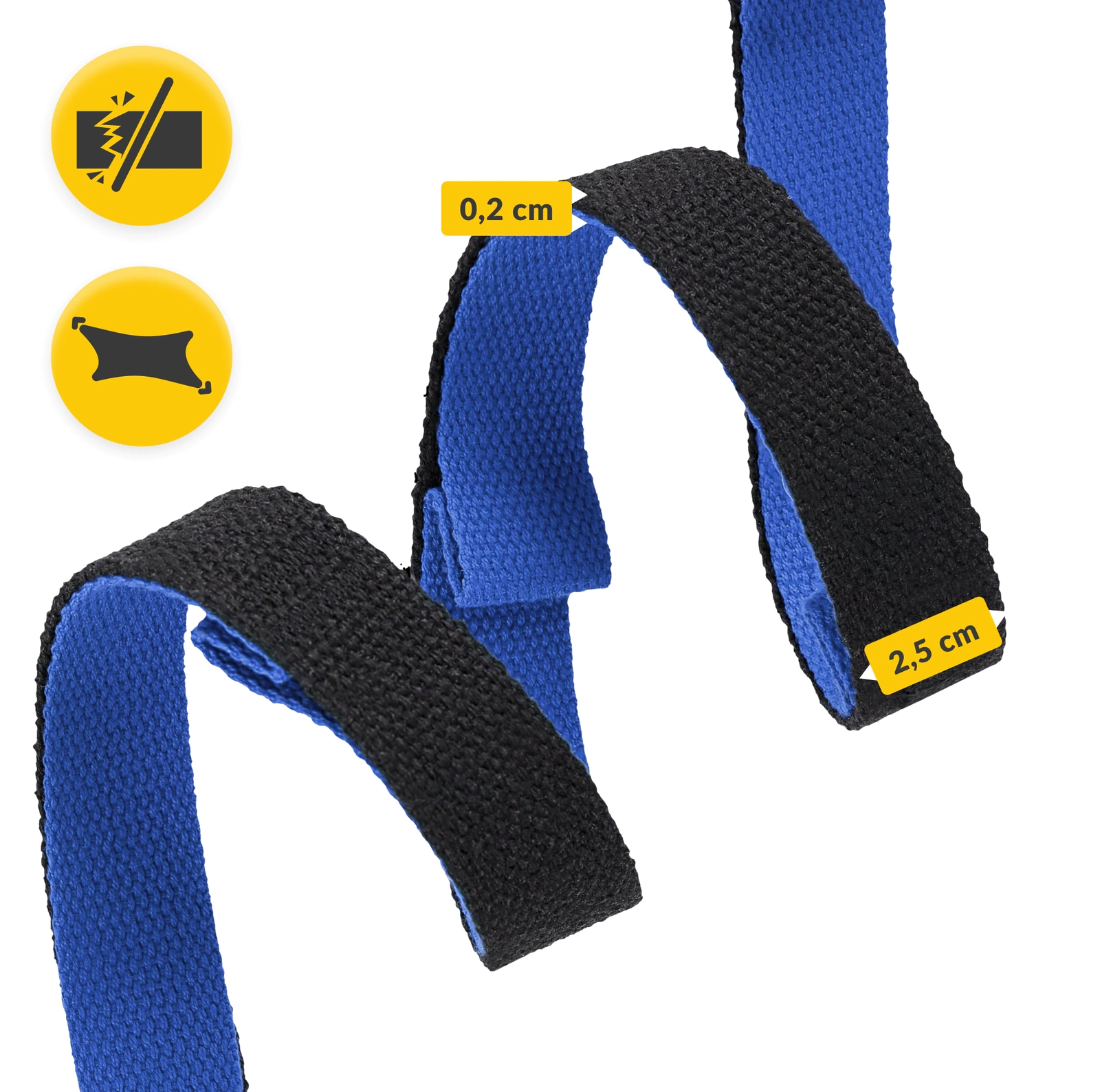 4Fizjo 1709 Gymnastic Stretching and Yoga Strap, Blue/Black