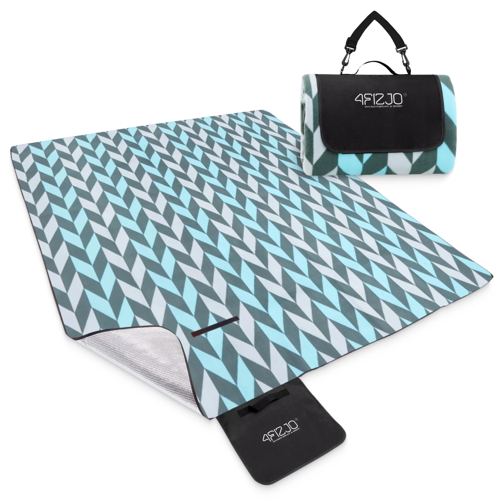 4Fizjo 957 Picnic and Beach Blanket with Insulation 200x200 cm
