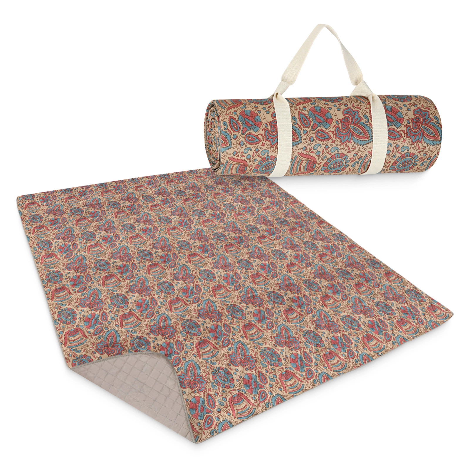 4FIZJO Quilted Picnic & Beach Blanket 200 x 150 cm, Oriental Pattern