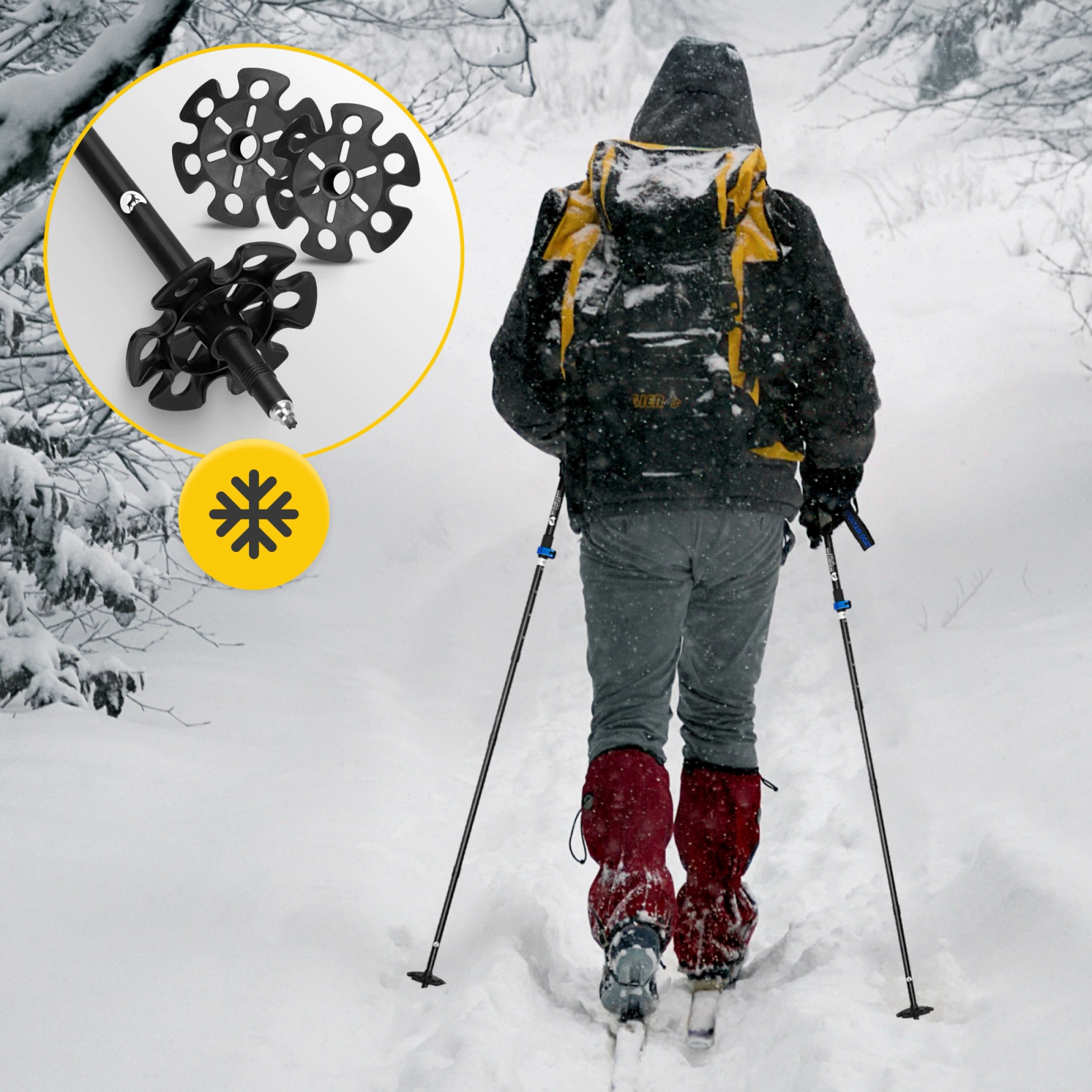 4Fizjo 1031 PRO+ Mountain Goat saliekamās nūjošanas nūjas, zilas