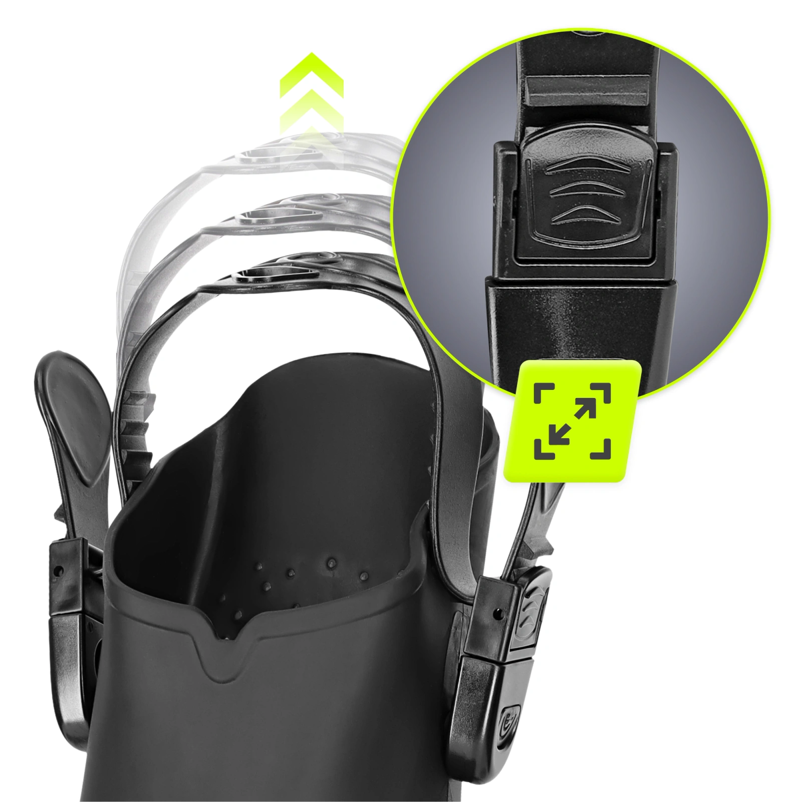 4Fizjo TSUNAMI L/XL (42-47) regulējamas peldēšanas pleznas, pelēkas