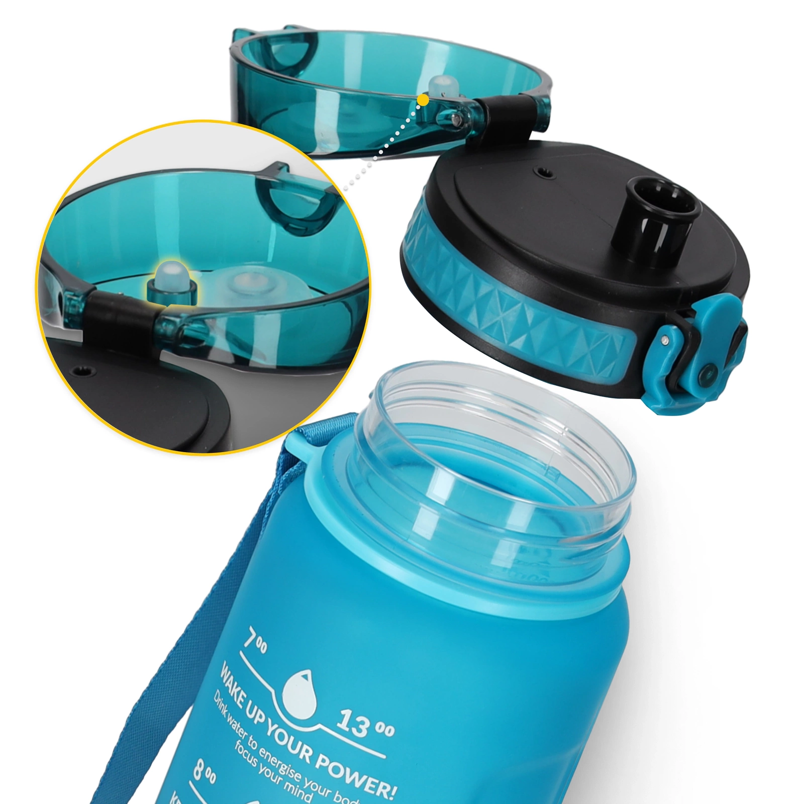 4Fizjo 1L Tritan Motivational Sports Water Bottle, Blue