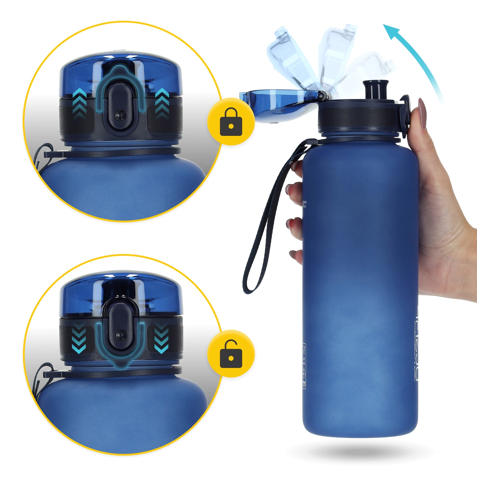 4Fizjo sporta ūdens pudele, 1 L, zila