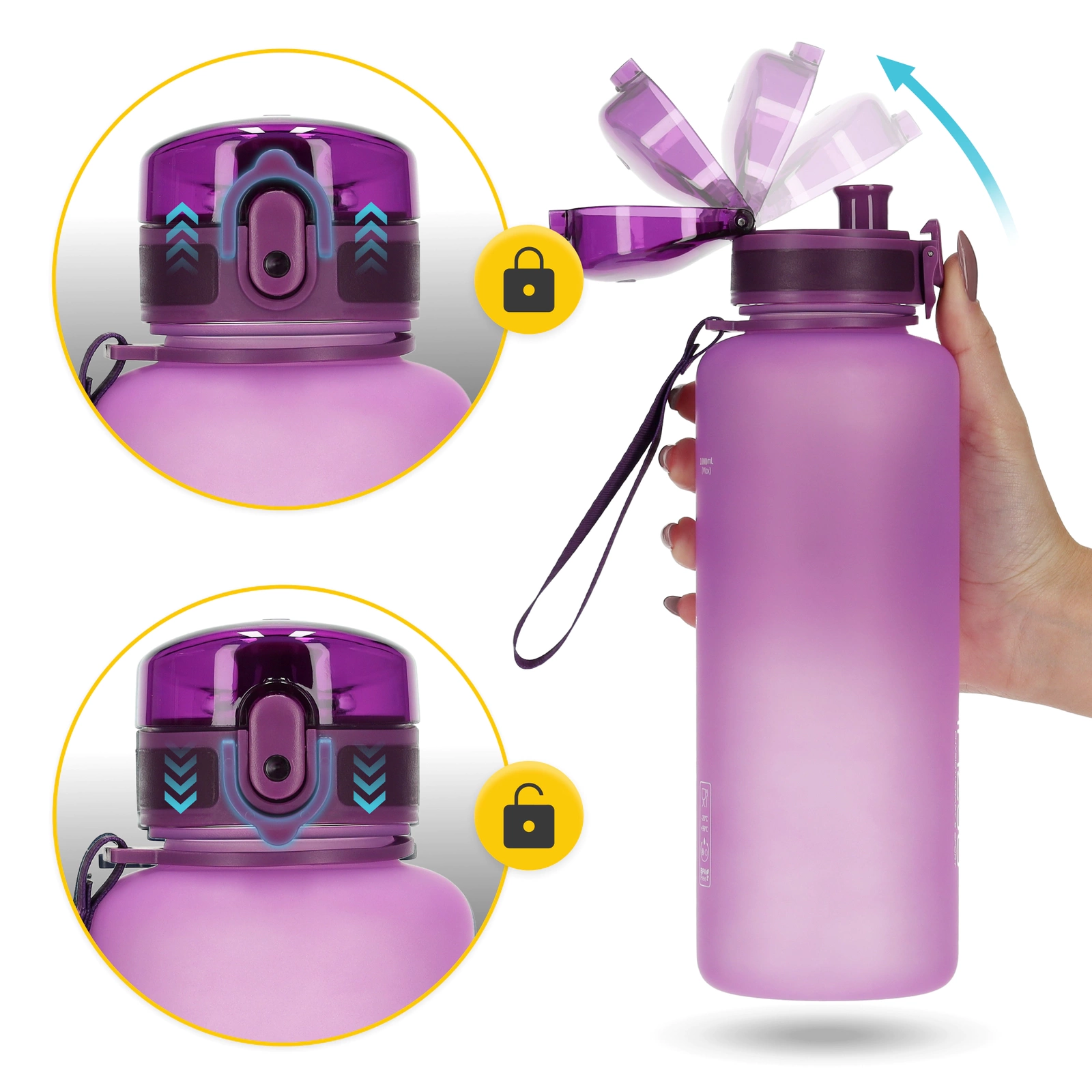 4Fizjo sporta ūdens pudele, Tritan, 1L, rozā