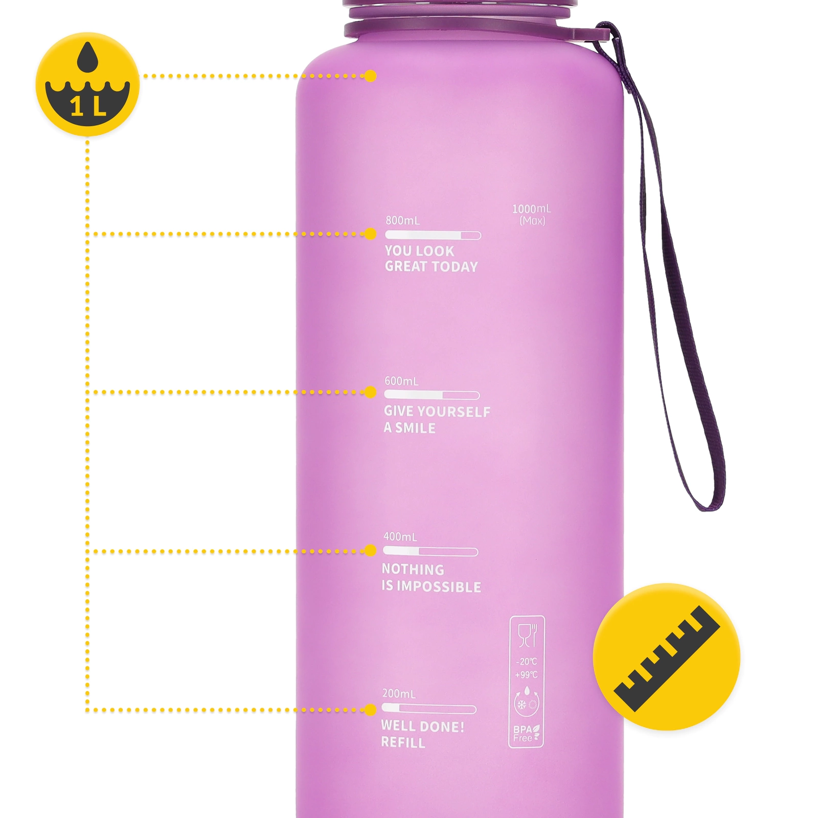 4Fizjo sporta ūdens pudele, Tritan, 1L, rozā