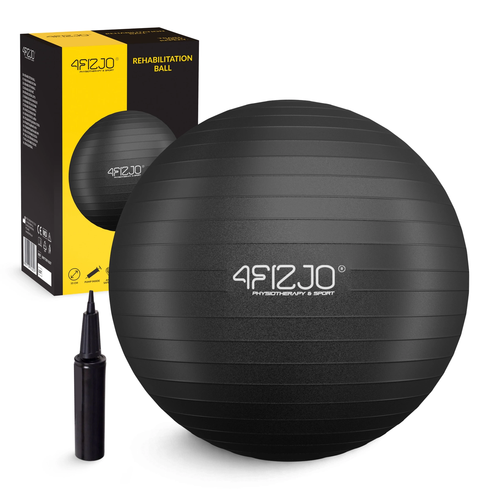 4Fizjo 961 Gymnastic Ball 75 cm, Black