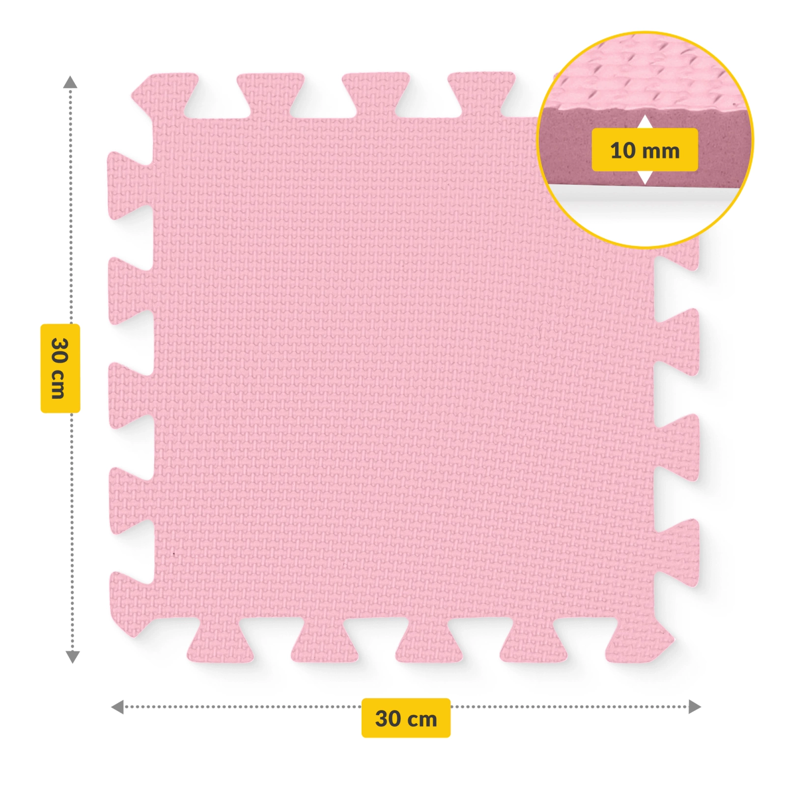 4Fizjo 718 Folding Kids Foam Puzzle Play Mat, 90 x 90 cm, Pink/Black/Brown