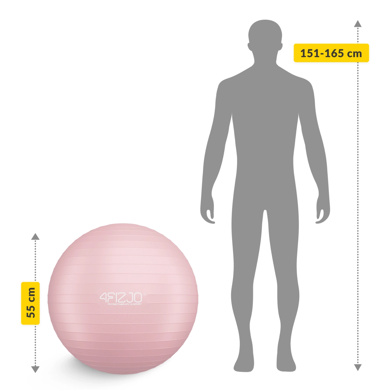 4Fizjo Reh Ball 65 cm Exercise Ball, Pink