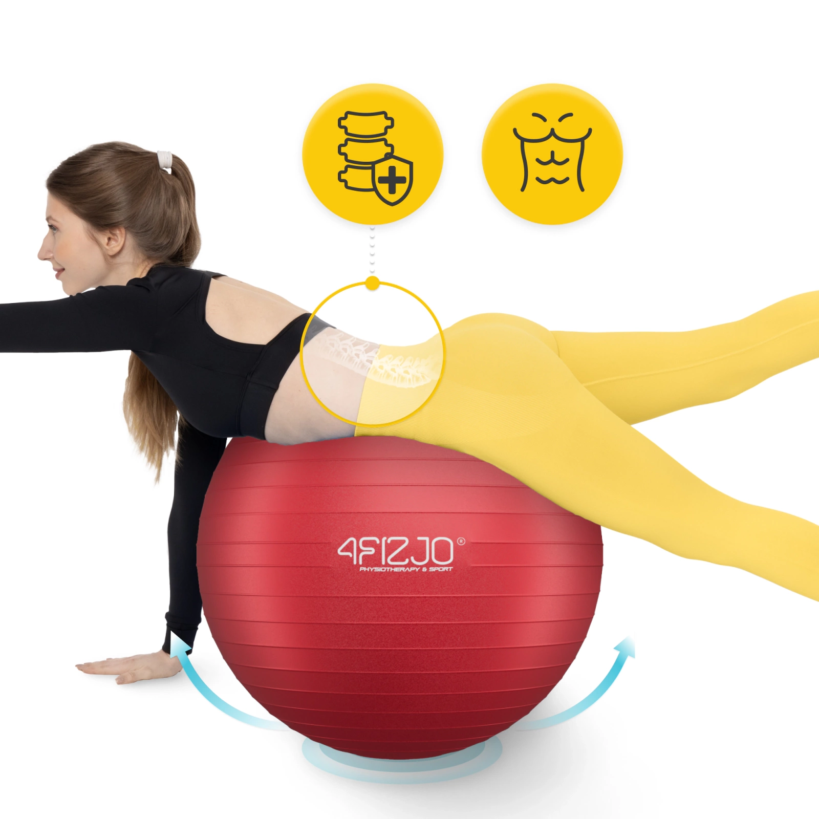 4Fizjo 1752 Gymnastic Ball, 75 cm, Red