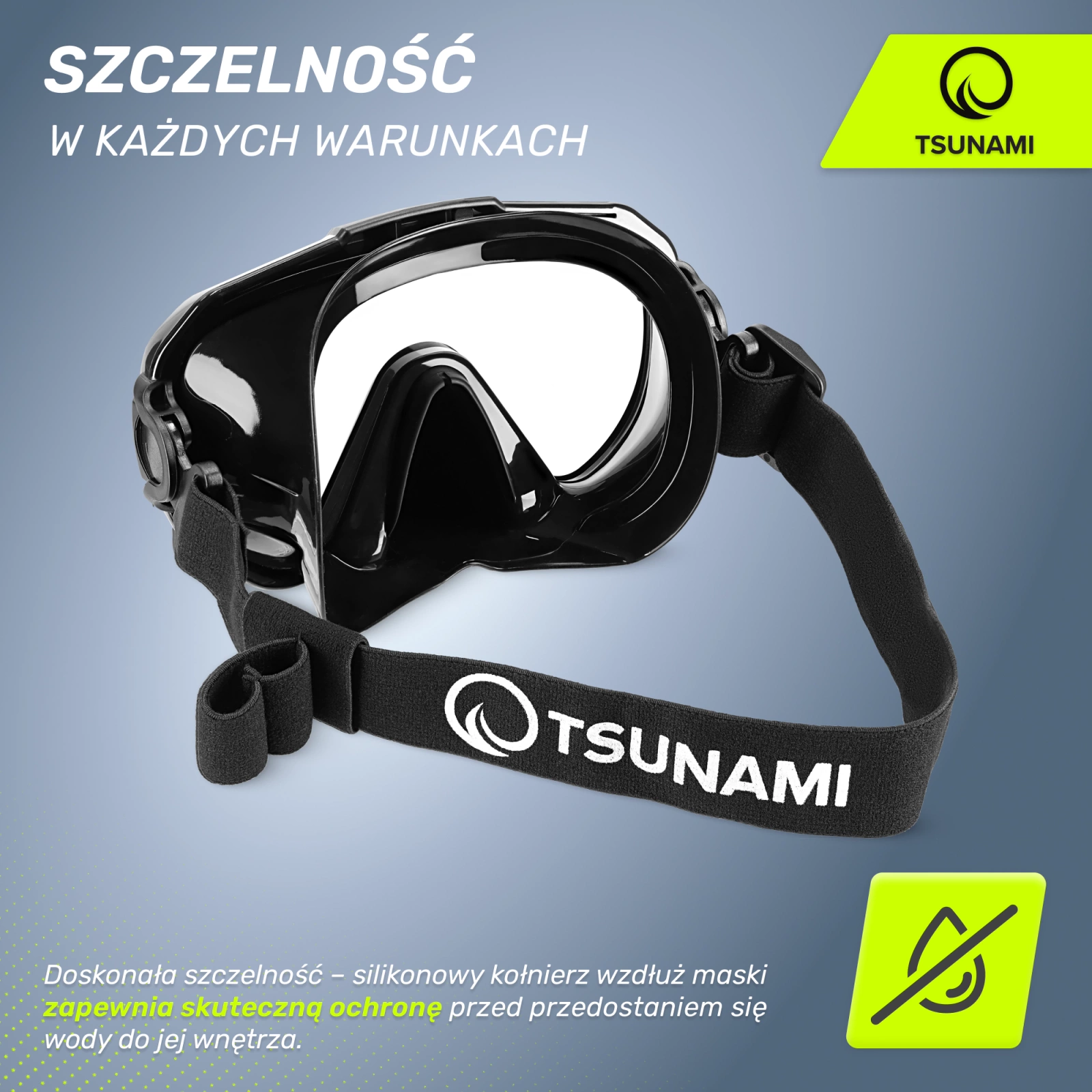 4Fizjo TSUNAMI niršanas un snorkelēšanas maska, melna