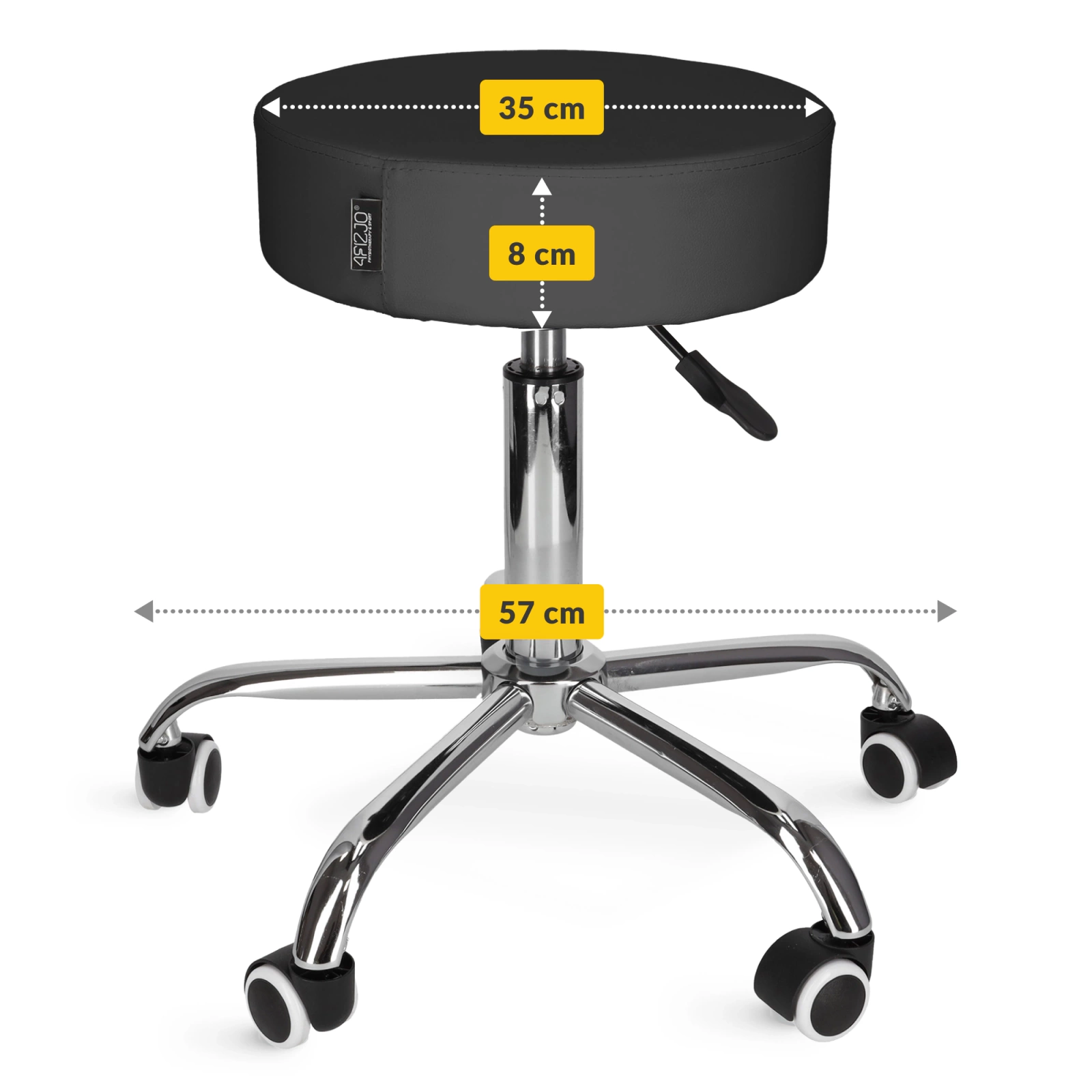 4Fizjo PURE Swivel Massage Stool, Black