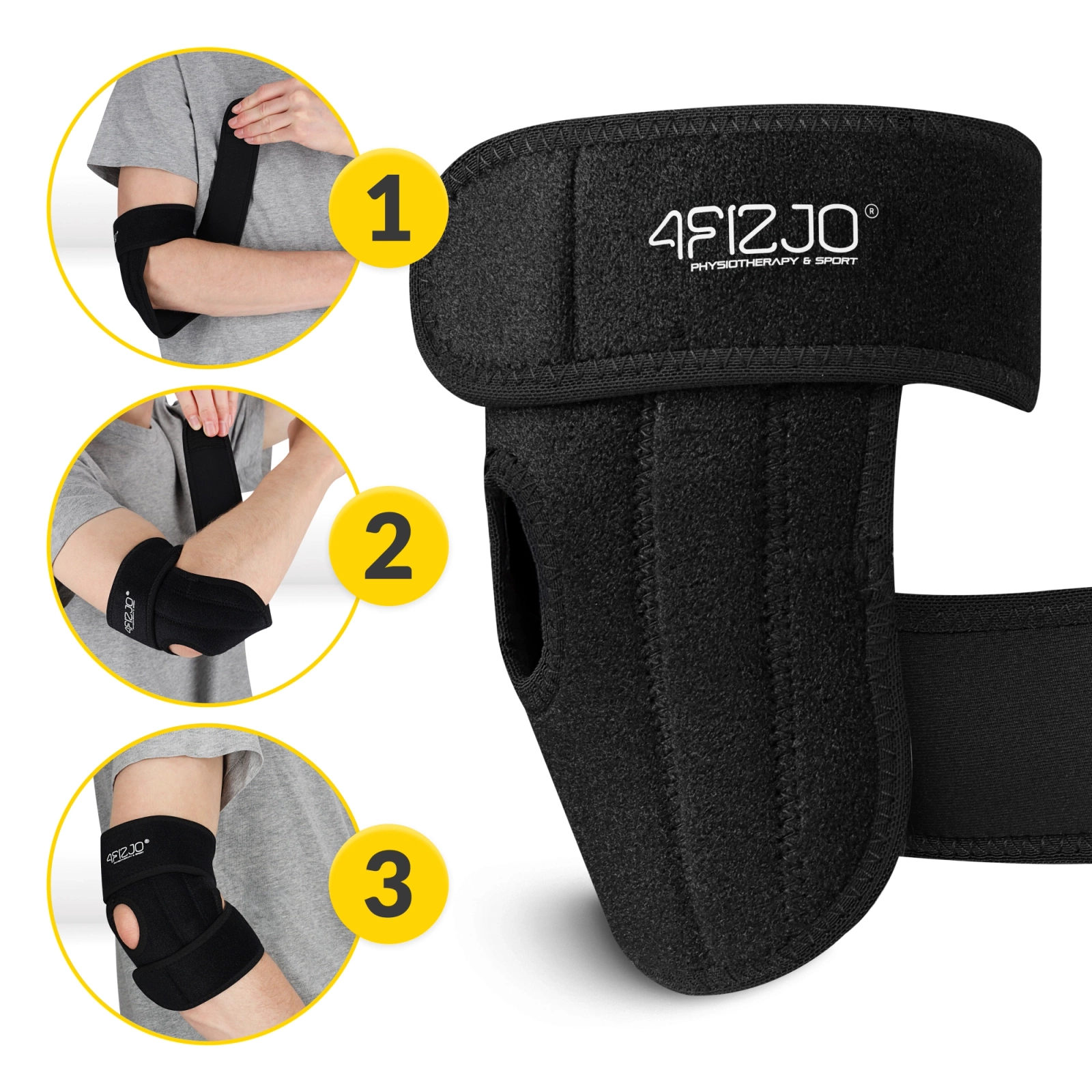 4Fizjo Universal Elbow Brace MED, Black