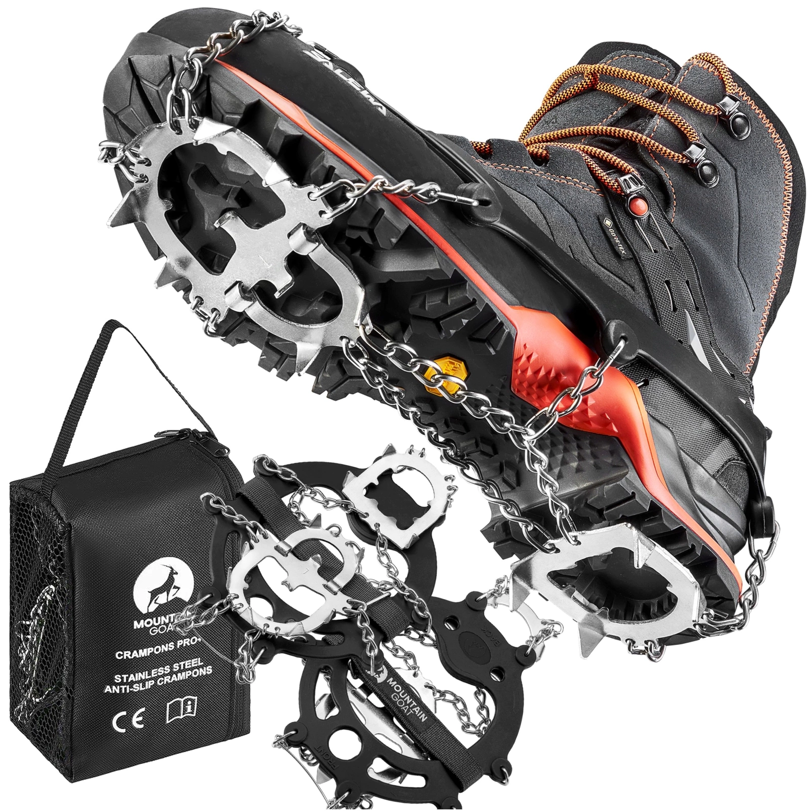 Dzelkšņi apaviem MOUNTAIN GOAT Premium pārgājieniem, L (41-43)