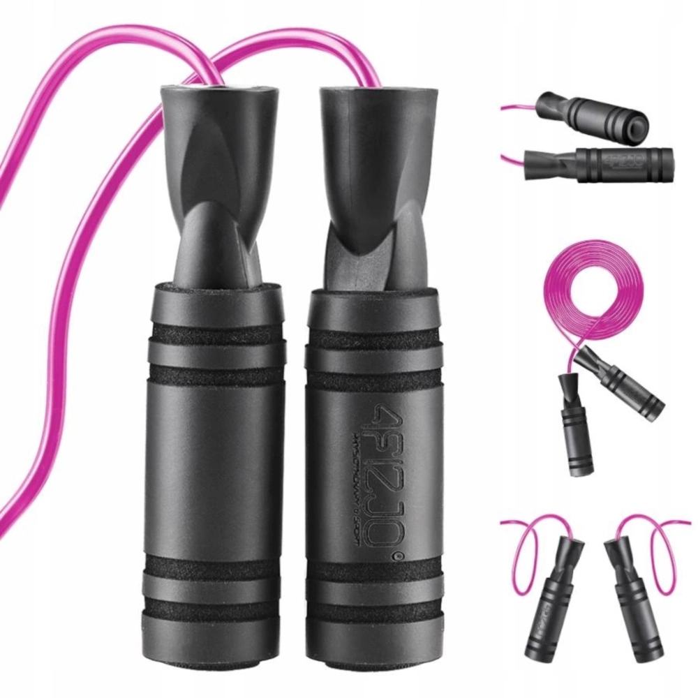 Скакалка боксерская скоростная 4FIZJO BASIC с подшипниками, розовая