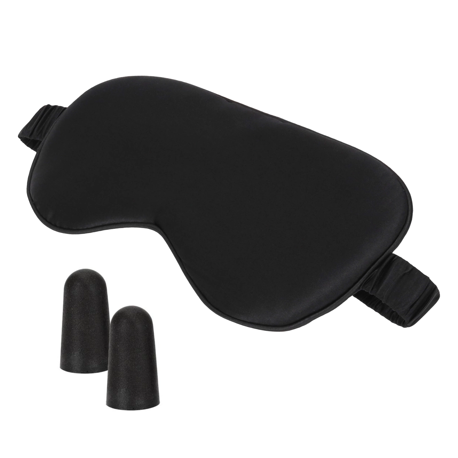 4FIZJO Silk Sleep Mask for Total Blackout, Eye Mask with Ear Plugs & Pouch, black