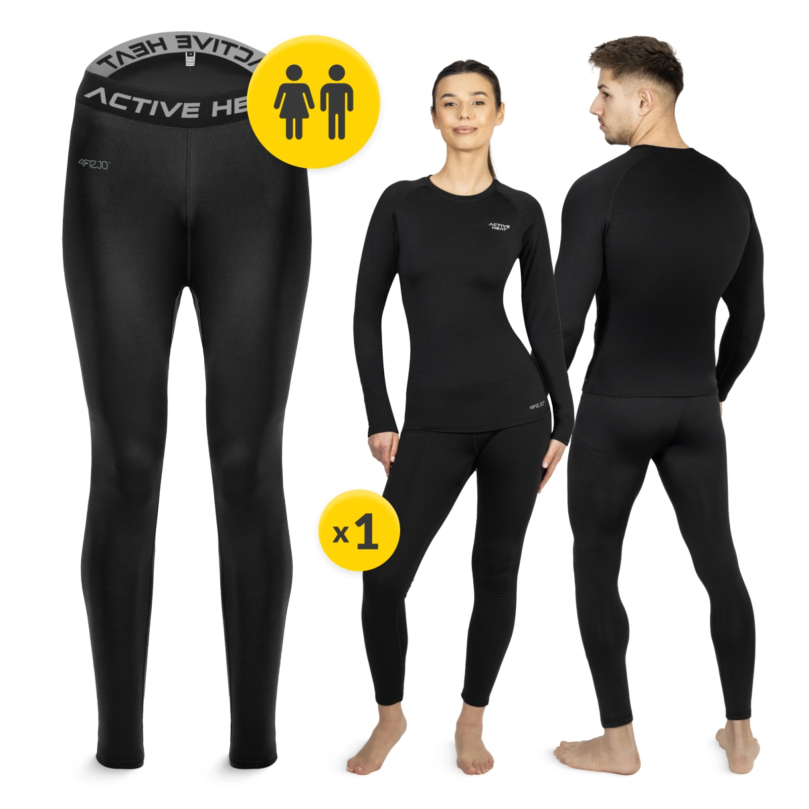 4Fizjo Unisex termoveļa - bikses, melnas, M izmērs