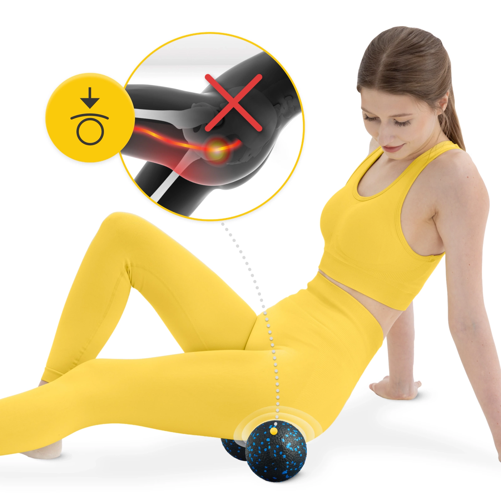 4Fizjo Double Massage Ball EPP 12 cm, Black/Blue
