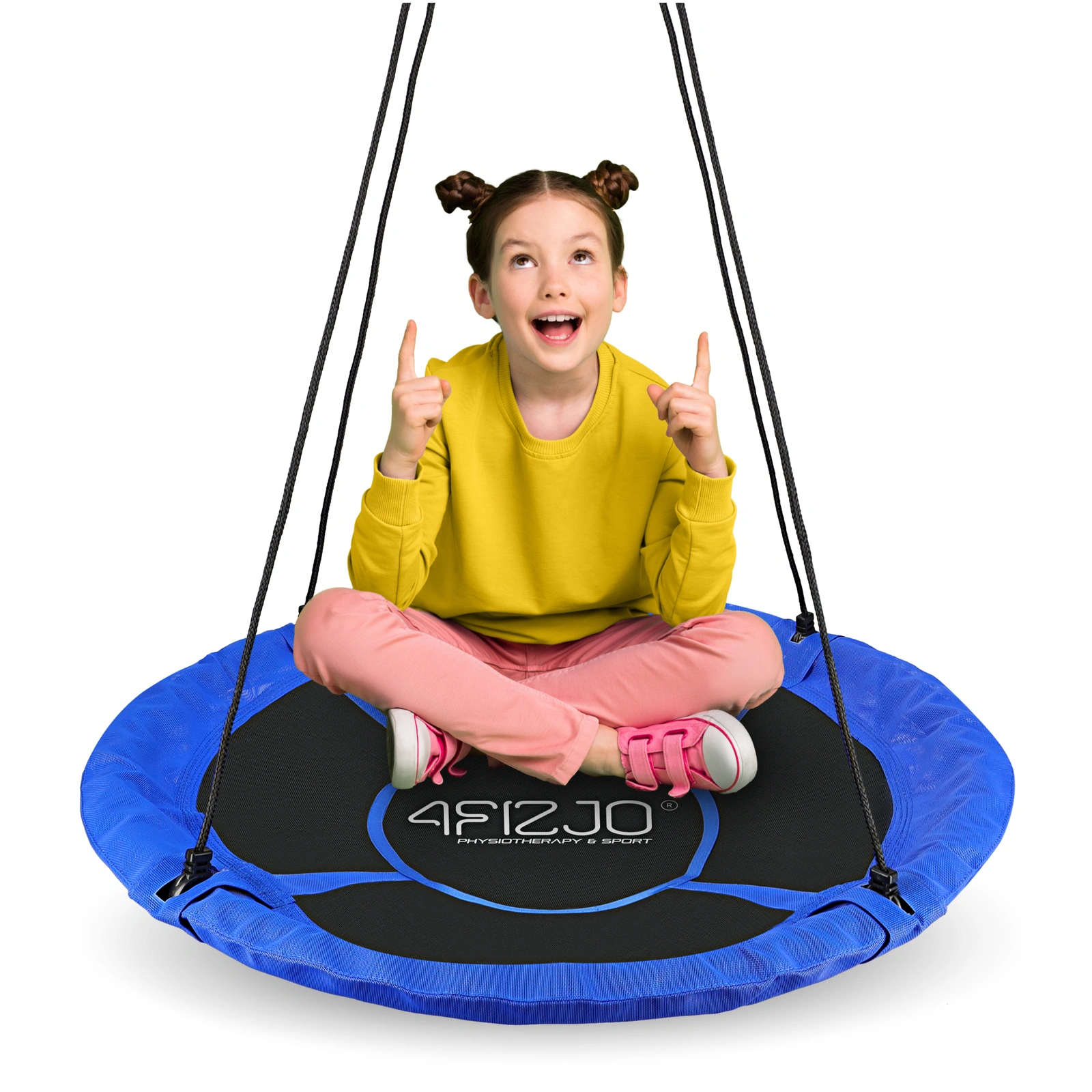 Bērnu dārza ligzdas šūpoles 4FIZJO 90 cm, zilas