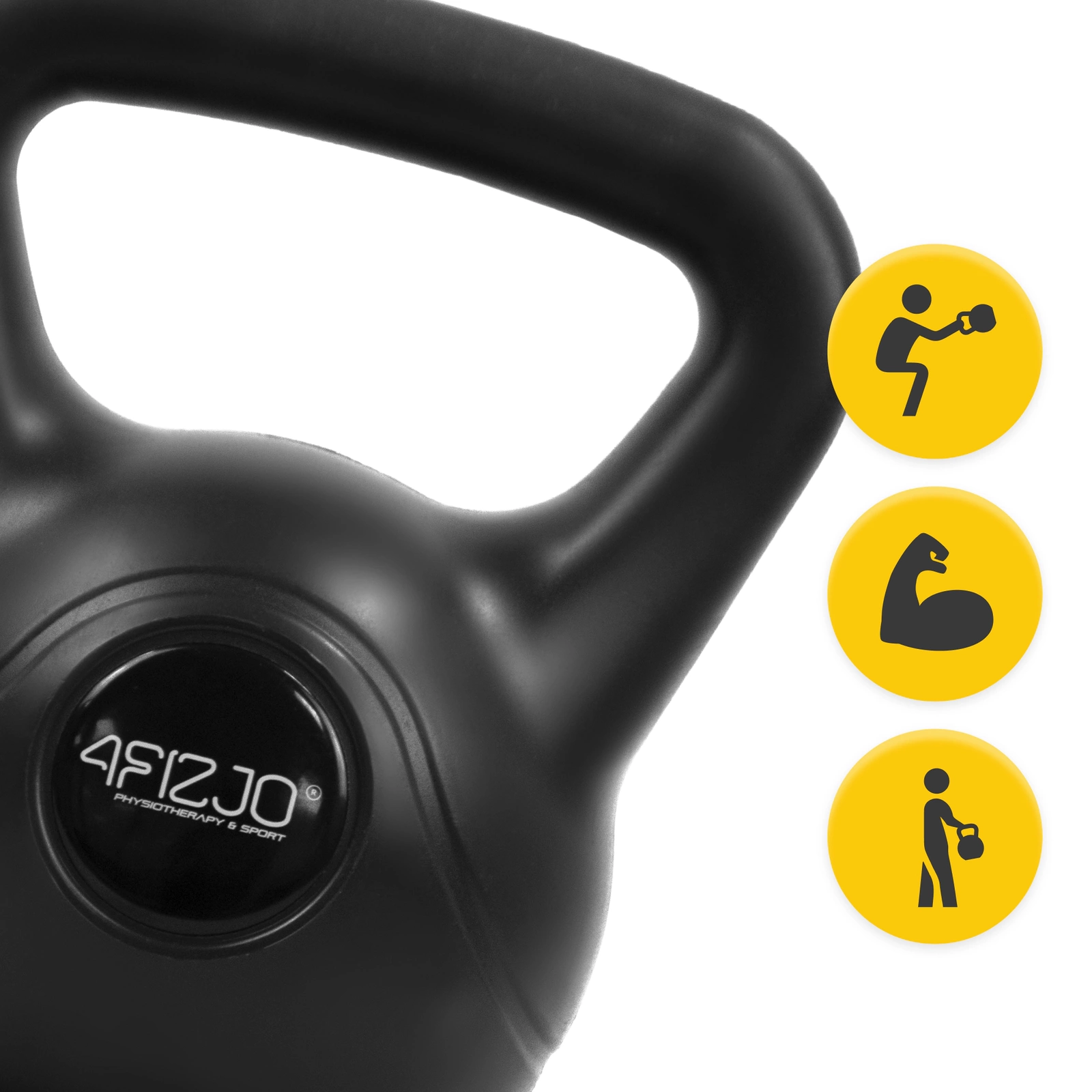 Kettlebell Weight for Strength Training 4FIZJO 6 kg, Black