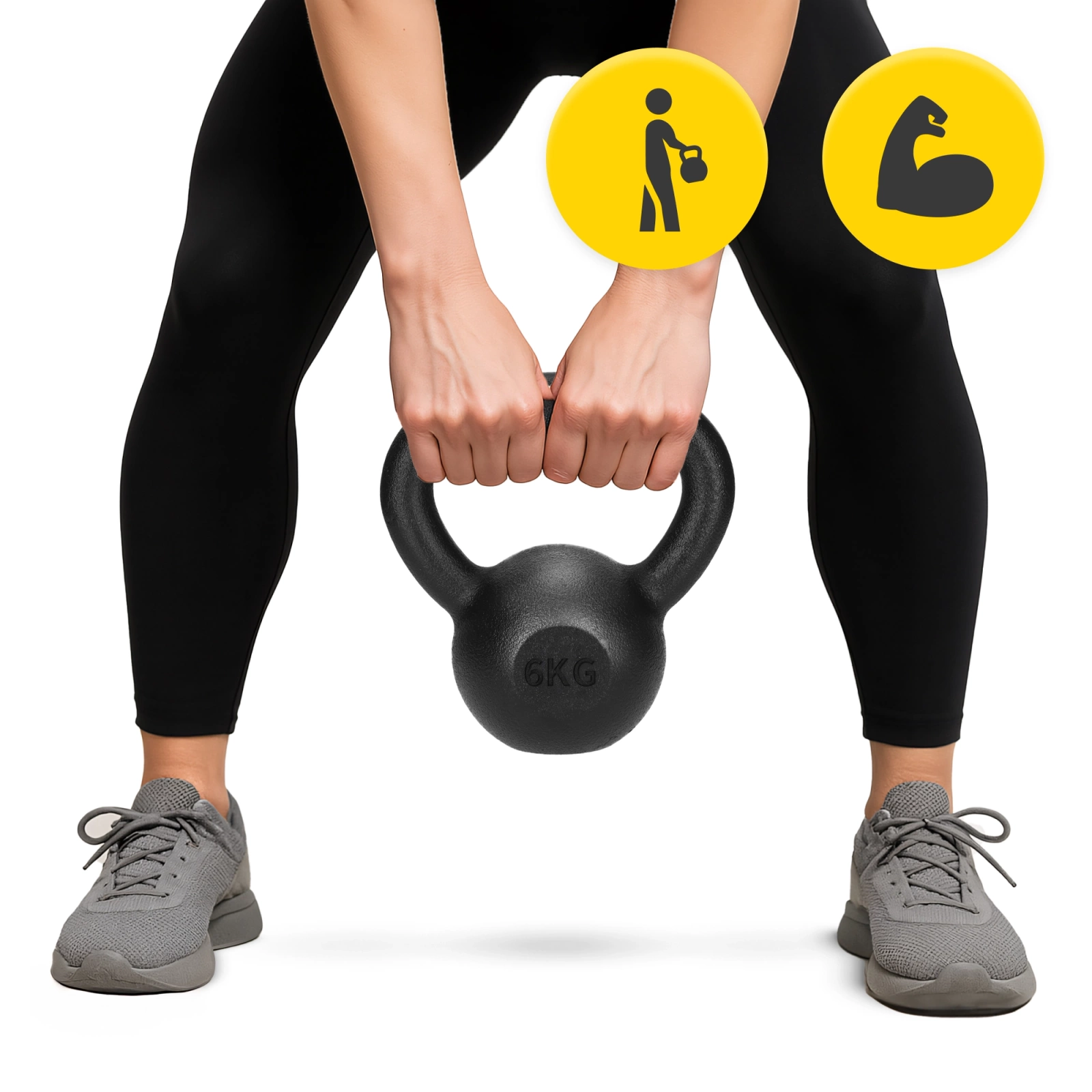Чугунная гиря (kettlebell) 4Fizjo 6 кг, черная