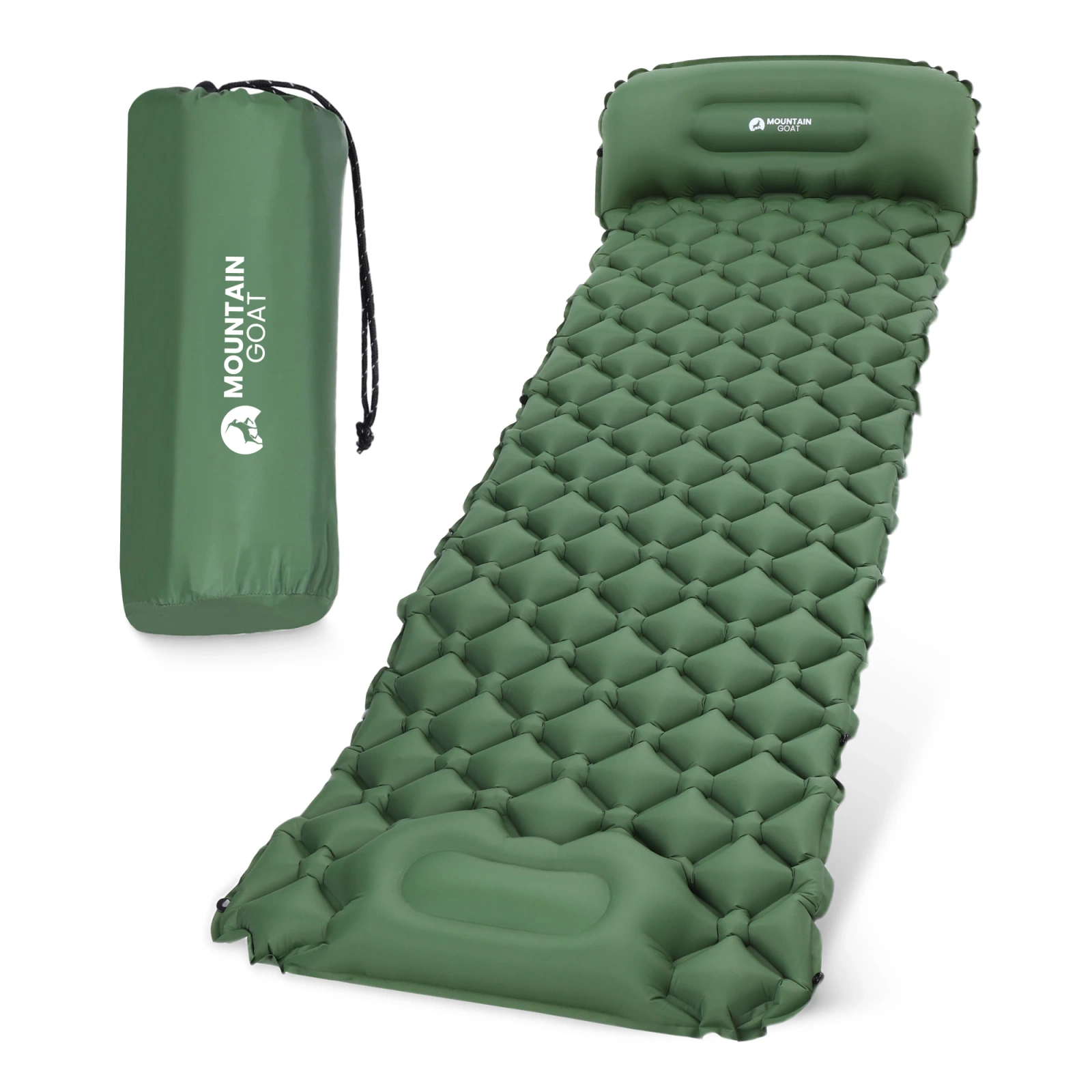 Self-Inflating Single Camping Mattress Mountain Goat, khaki