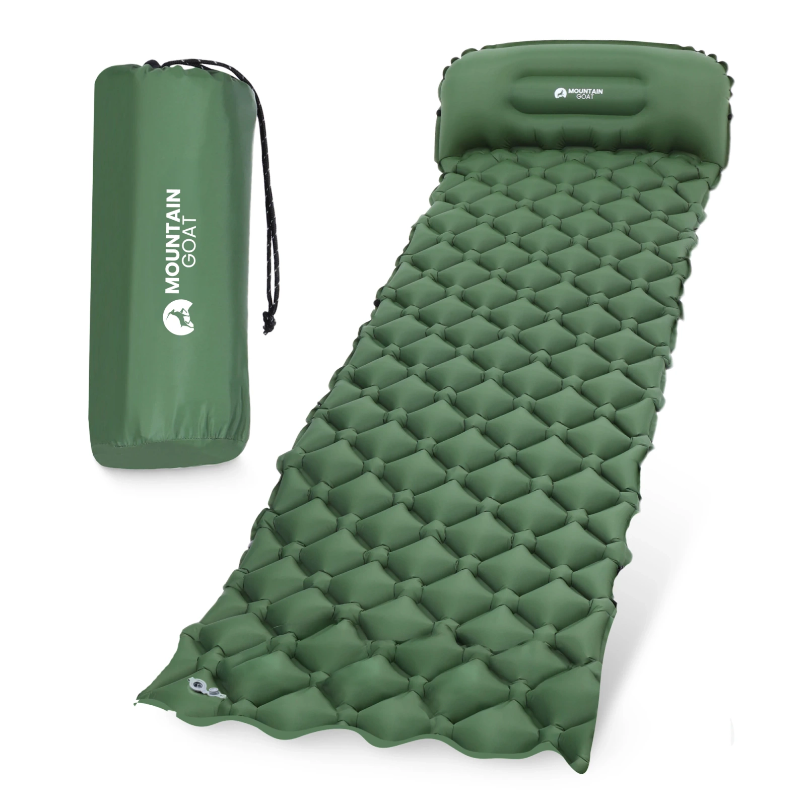 Ultralight Inflatable Camping Mat Single Mountain Goat, khaki