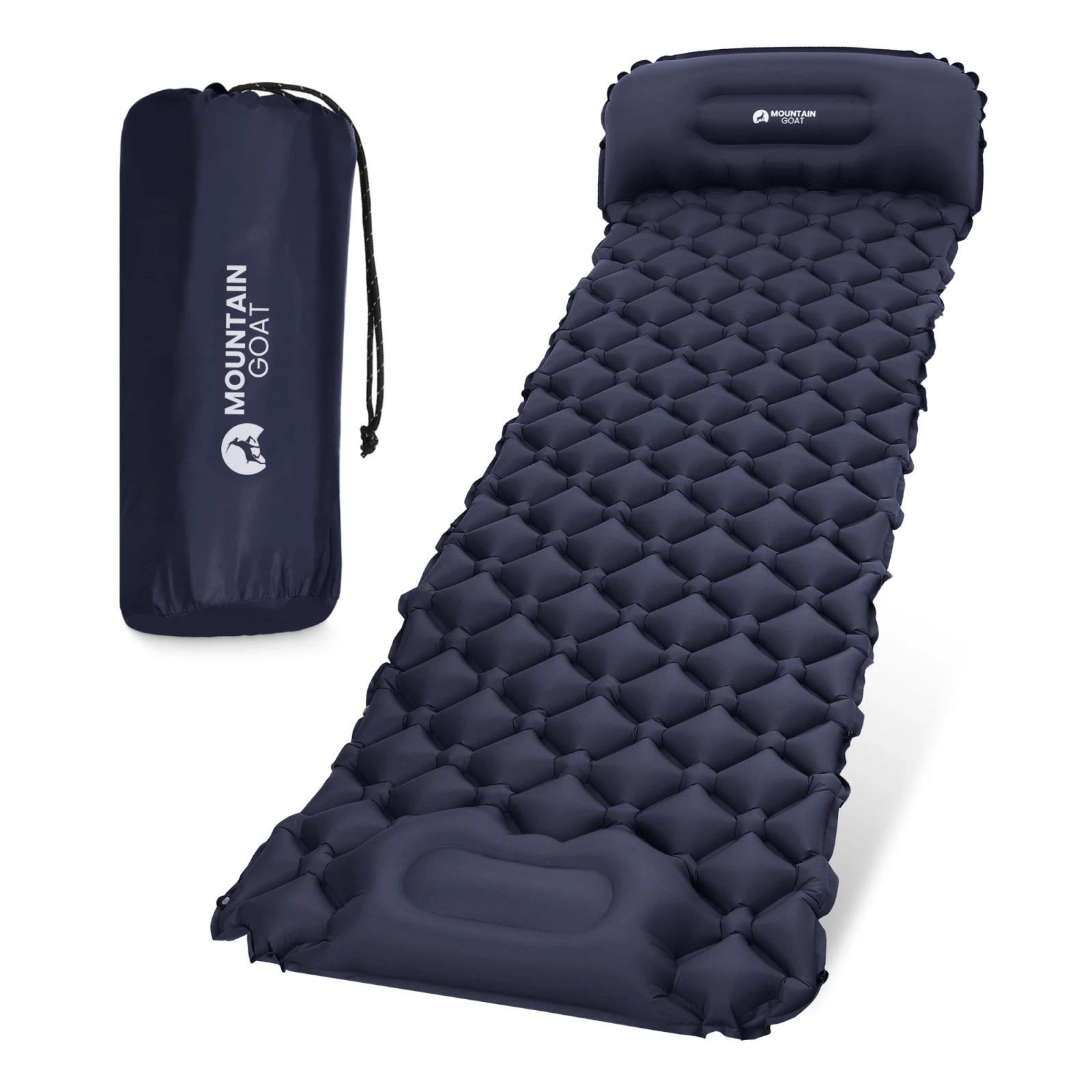 Self-Inflating Camping Sleeping Pad Mountain Goat, Navy Blue
