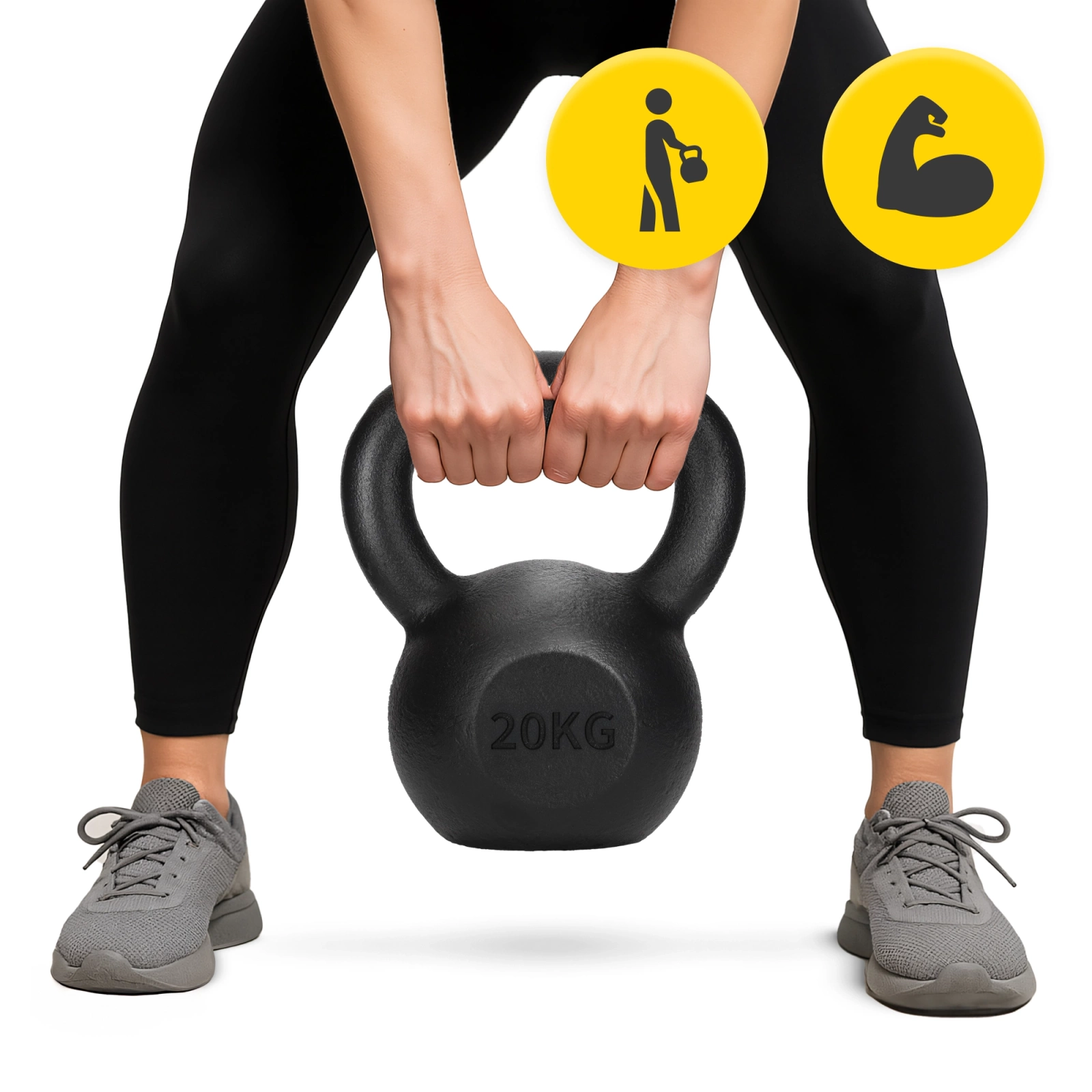 4Fizjo čuguna svaru bumba (kettlebell) 20 kg, melna