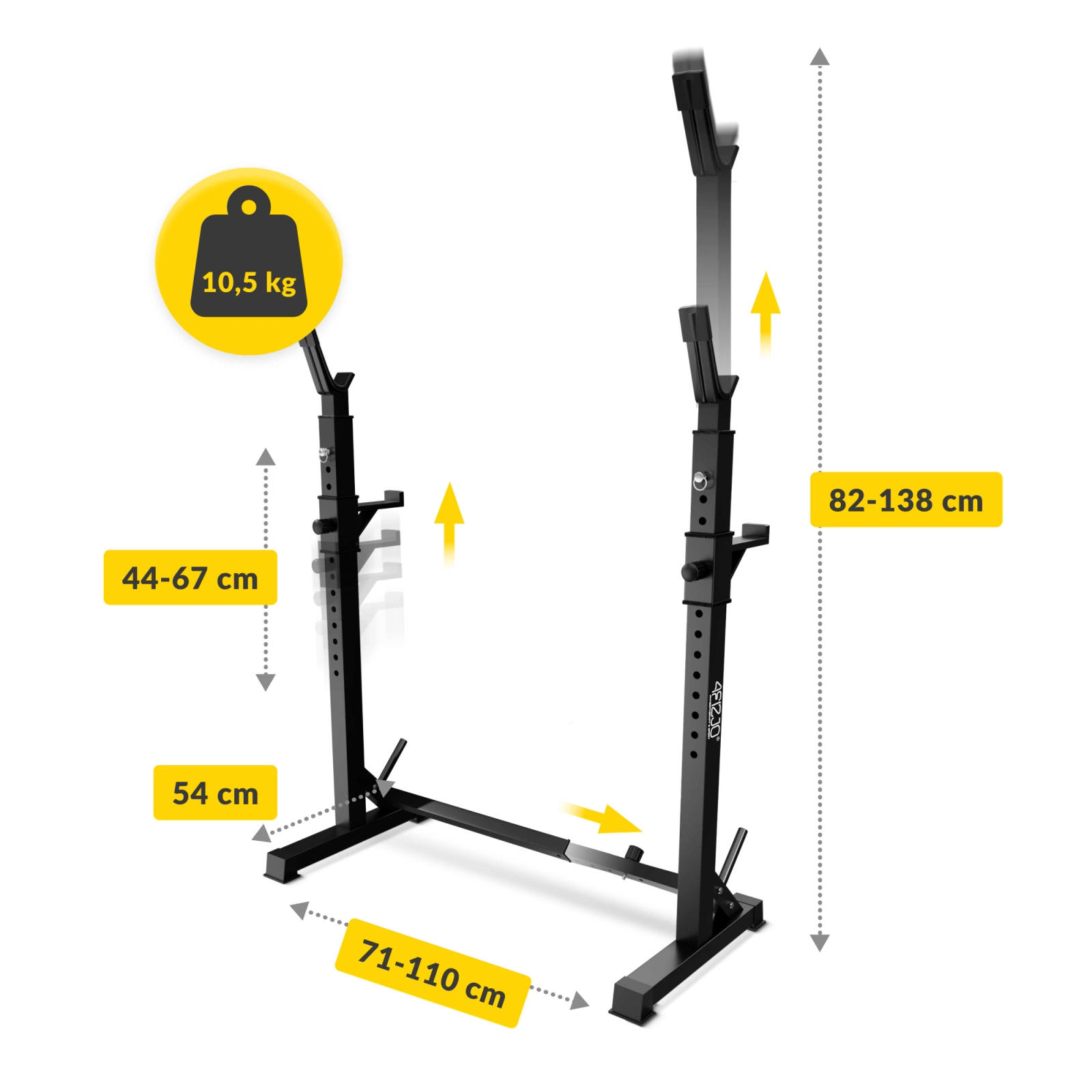 Adjustable Barbell Rack PRO with Spotter Arms 4FIZJO