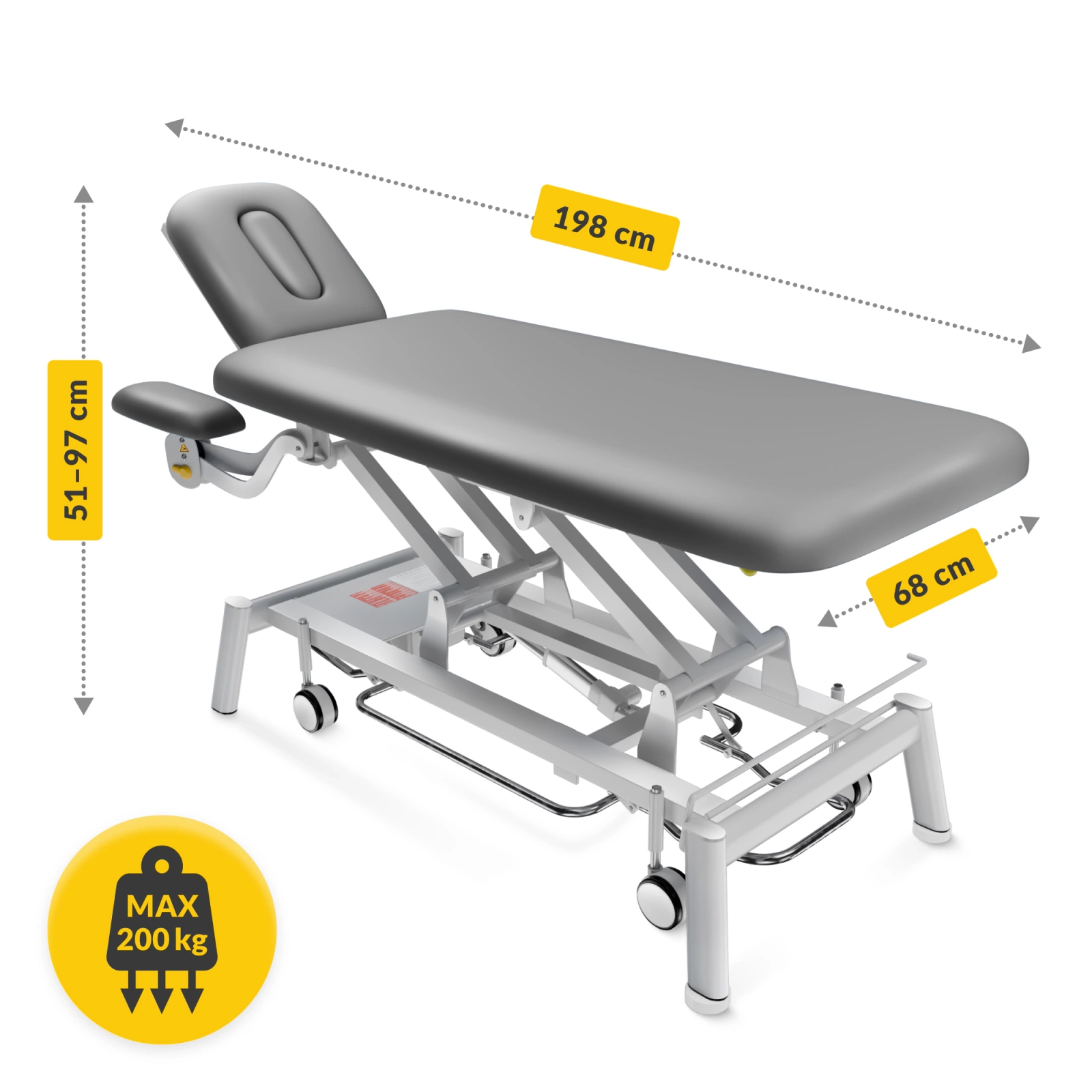 4Fizjo PURE+ Electric Massage and Rehabilitation Table, Grey