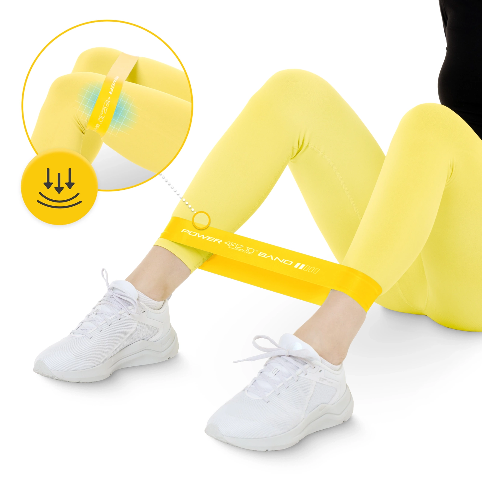 4Fizjo Mini Power Band Resistance Band, 0.8 mm, 5-10 kg, Yellow