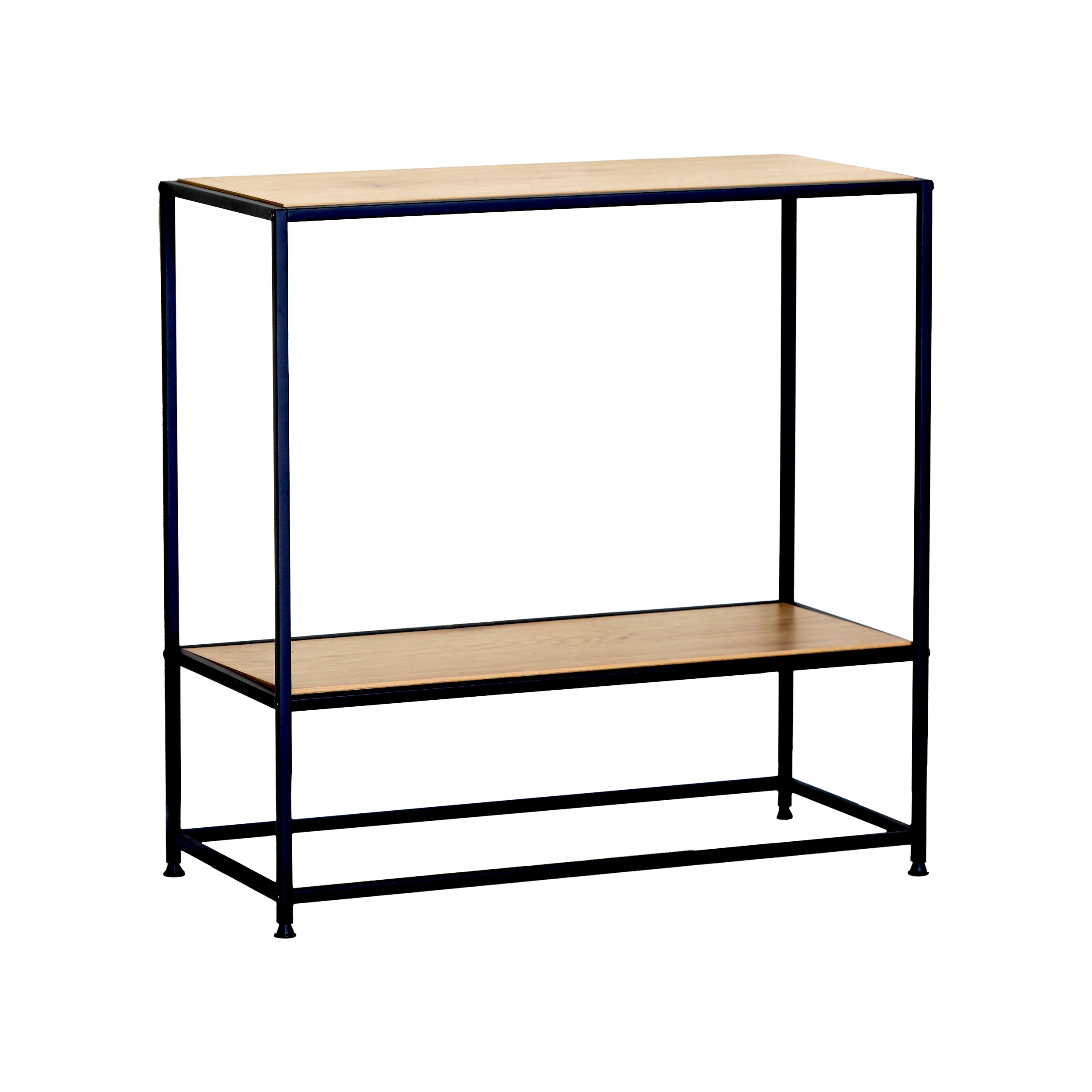 Industrial Console Table with 2 Shelves for Hallway, Black