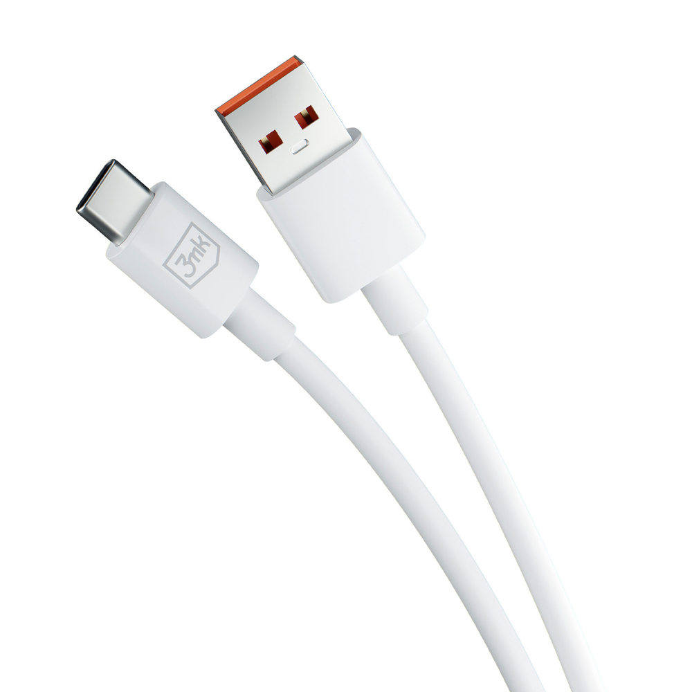 3MK Hyper USB to USB Type C Data Charging Cable 3A 1.2m, White
