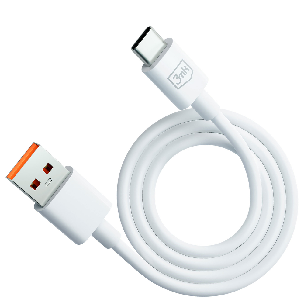 3MK Hyper USB to USB Type C Data Charging Cable 3A 1.2m, White