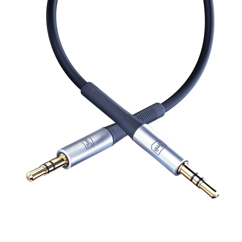 3mk AUX minijack 3.5 mm kabelis (1 m), balts