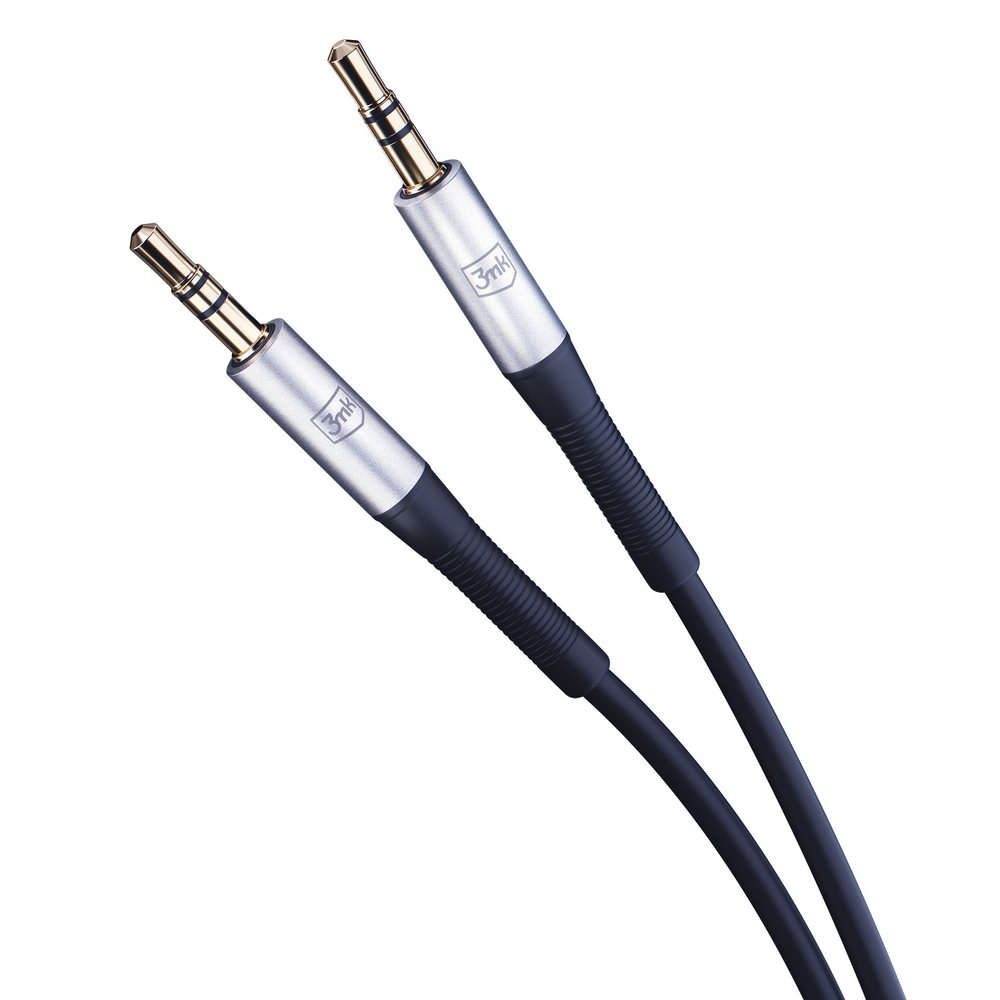 3mk AUX minijack 3.5 mm kabelis (1 m), balts