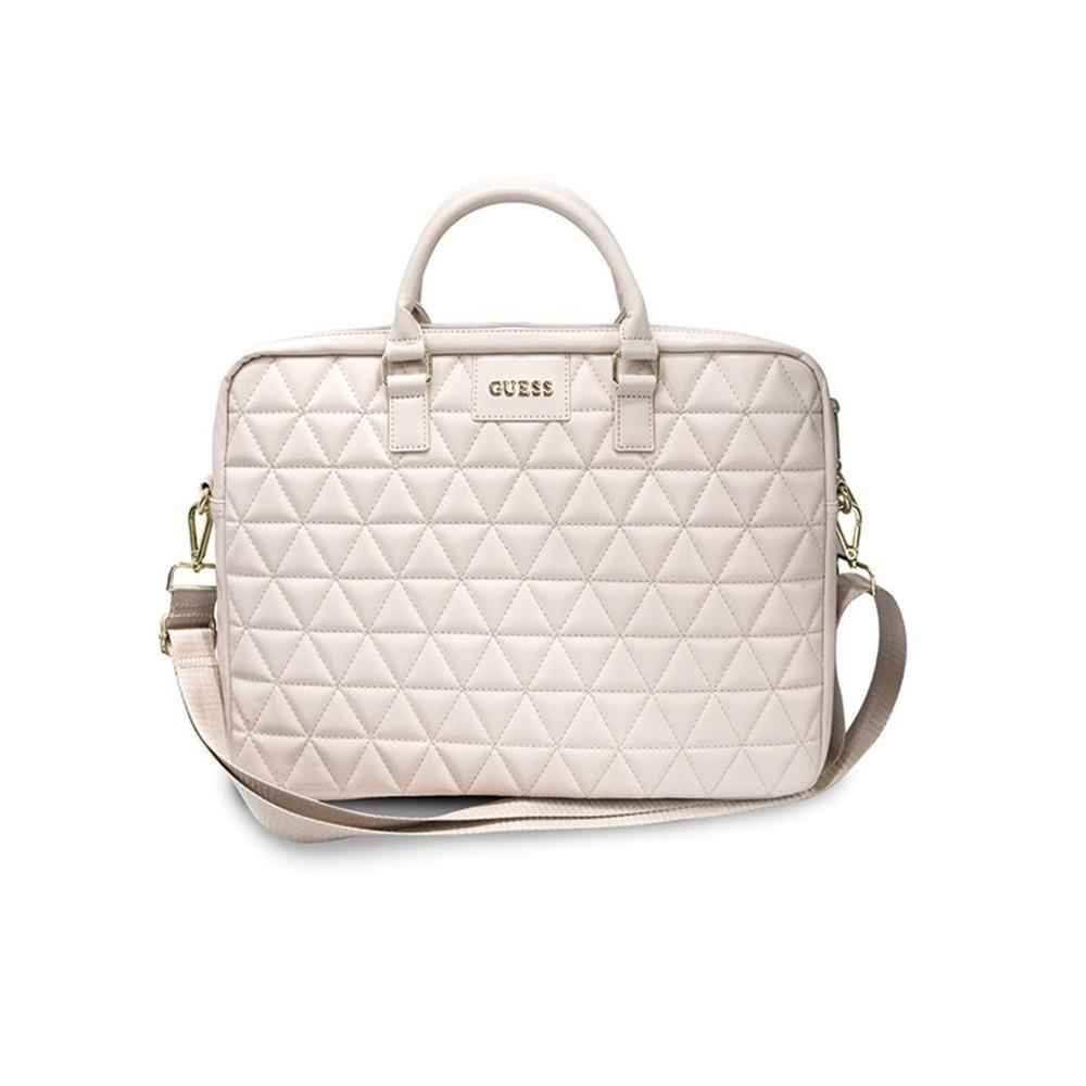 Guess Quilted bag for a 16" laptop - pink