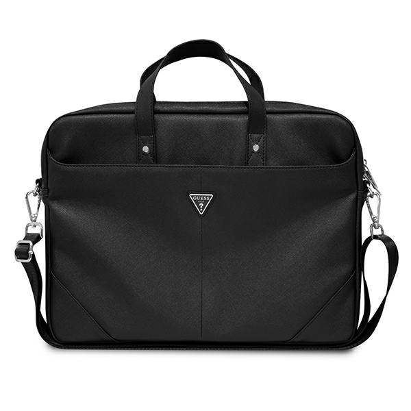 Guess Saffiano Triangle Logo soma klēpjdatoram līdz 16'', melna